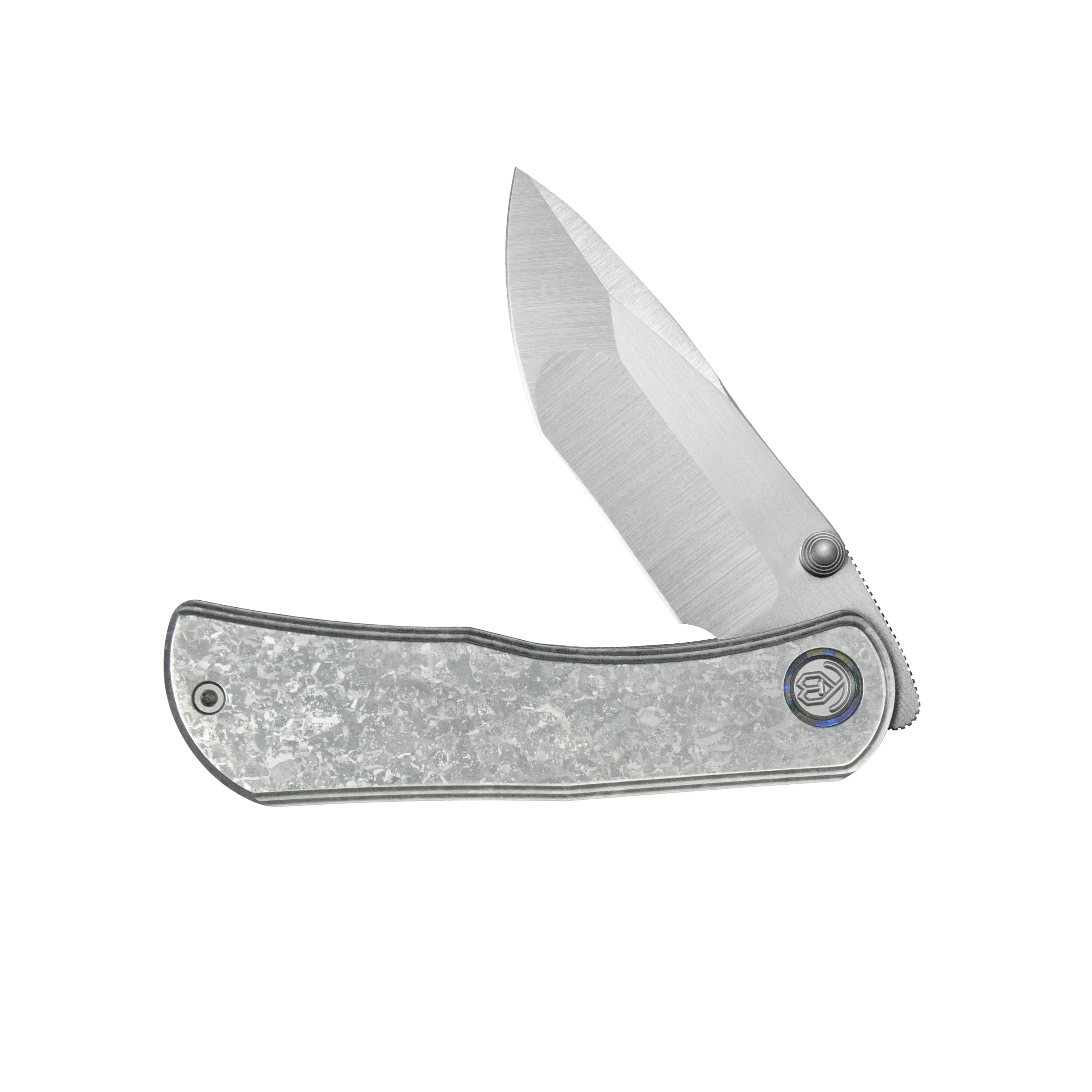 KB Folklore Folding Knife Original Crystallized Titanium Handle 3.42'' Belt Satin M390 Blade KB444D