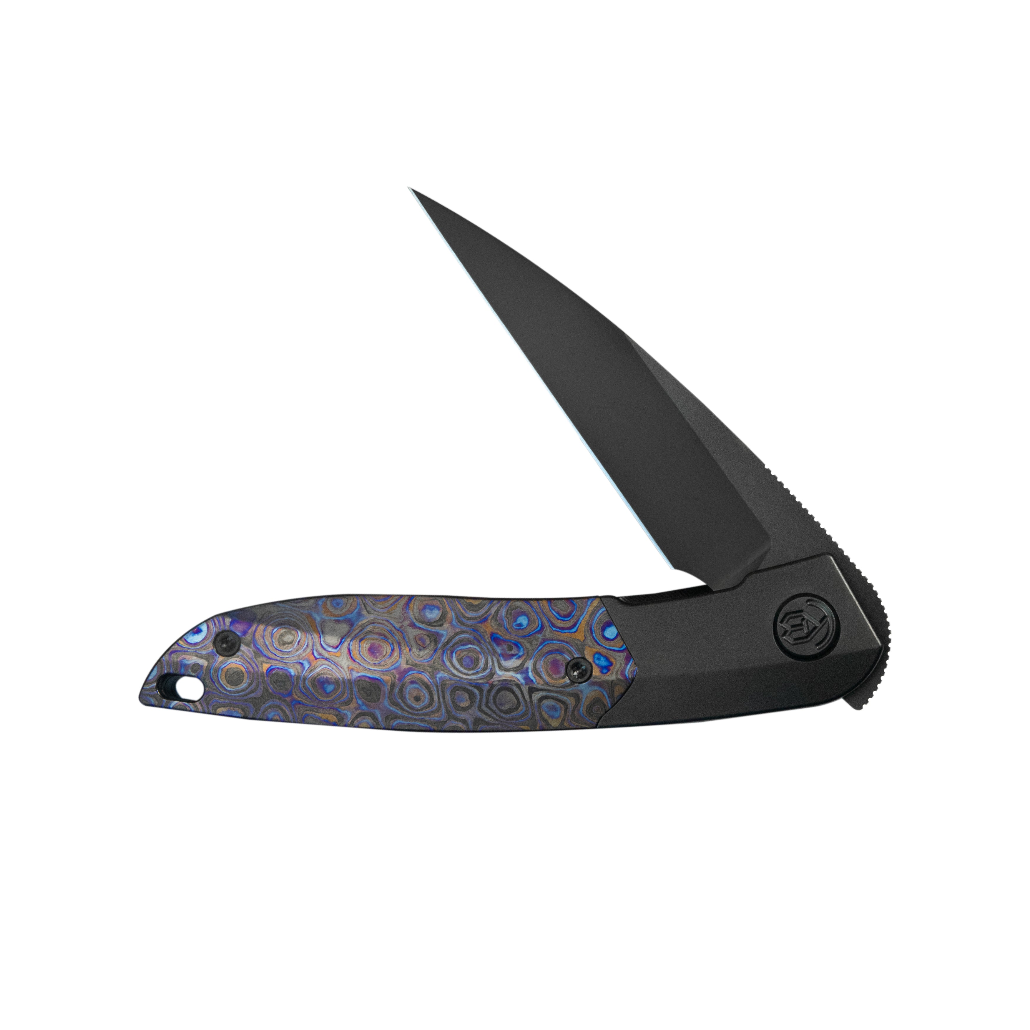 KB Spike Folding Knife Regular DLC Titanium with Zircuti Inlay 3.11'' Regular DLC M390 Blade KB406C