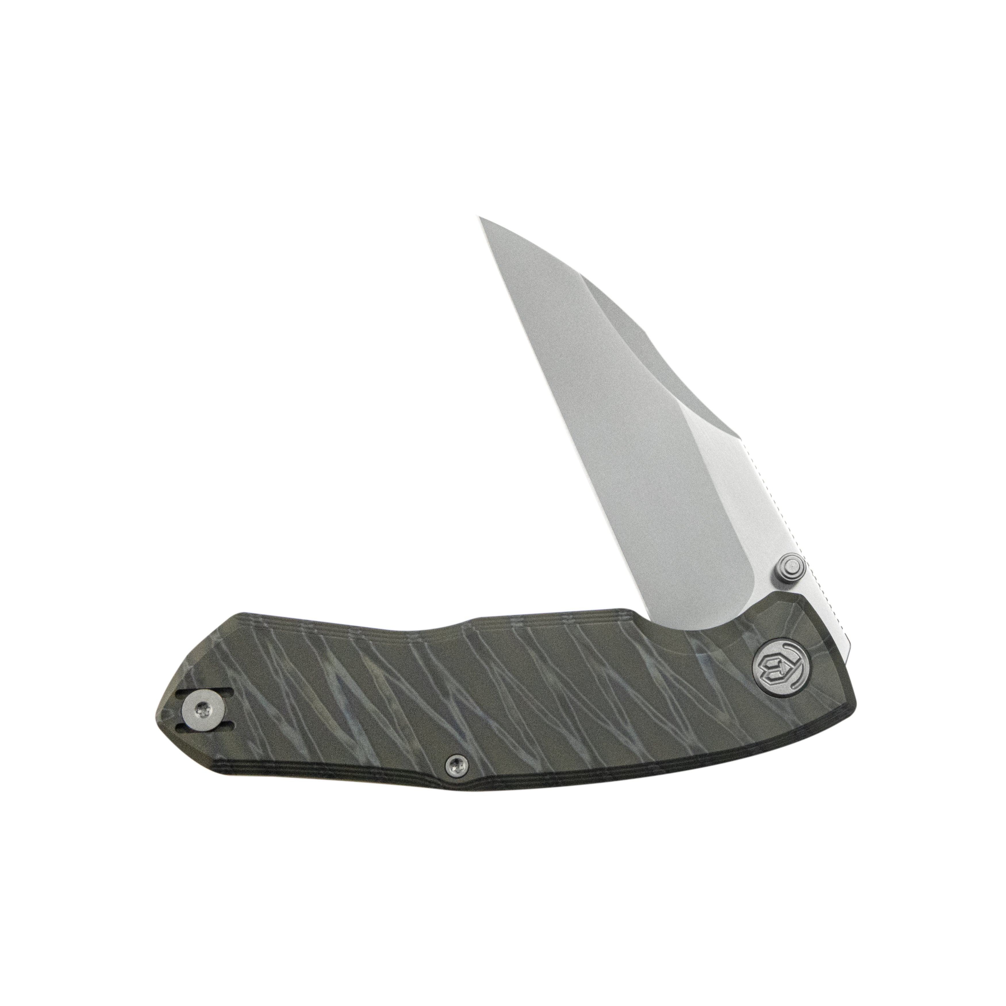 KB Mantra Folding Knife Flame Ano Titanium Handle 3.27'' Silver Bead Blasting M390 Blade KB459B