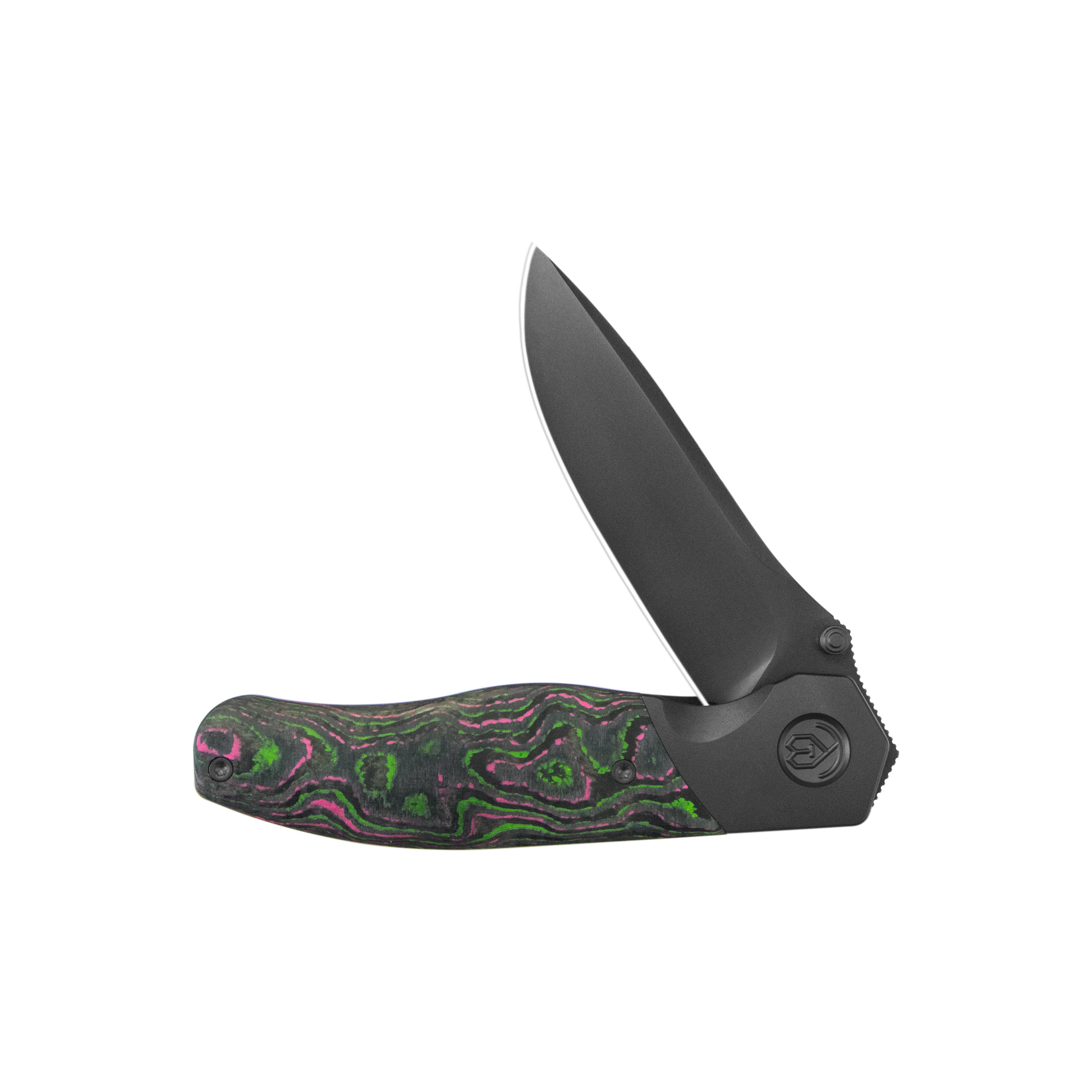 KB Velvet Snake Folding Knife Regular DLC Titanium Bolster & CF inlay Handle 3.35'' Regular DLC M390 Blade KB266C