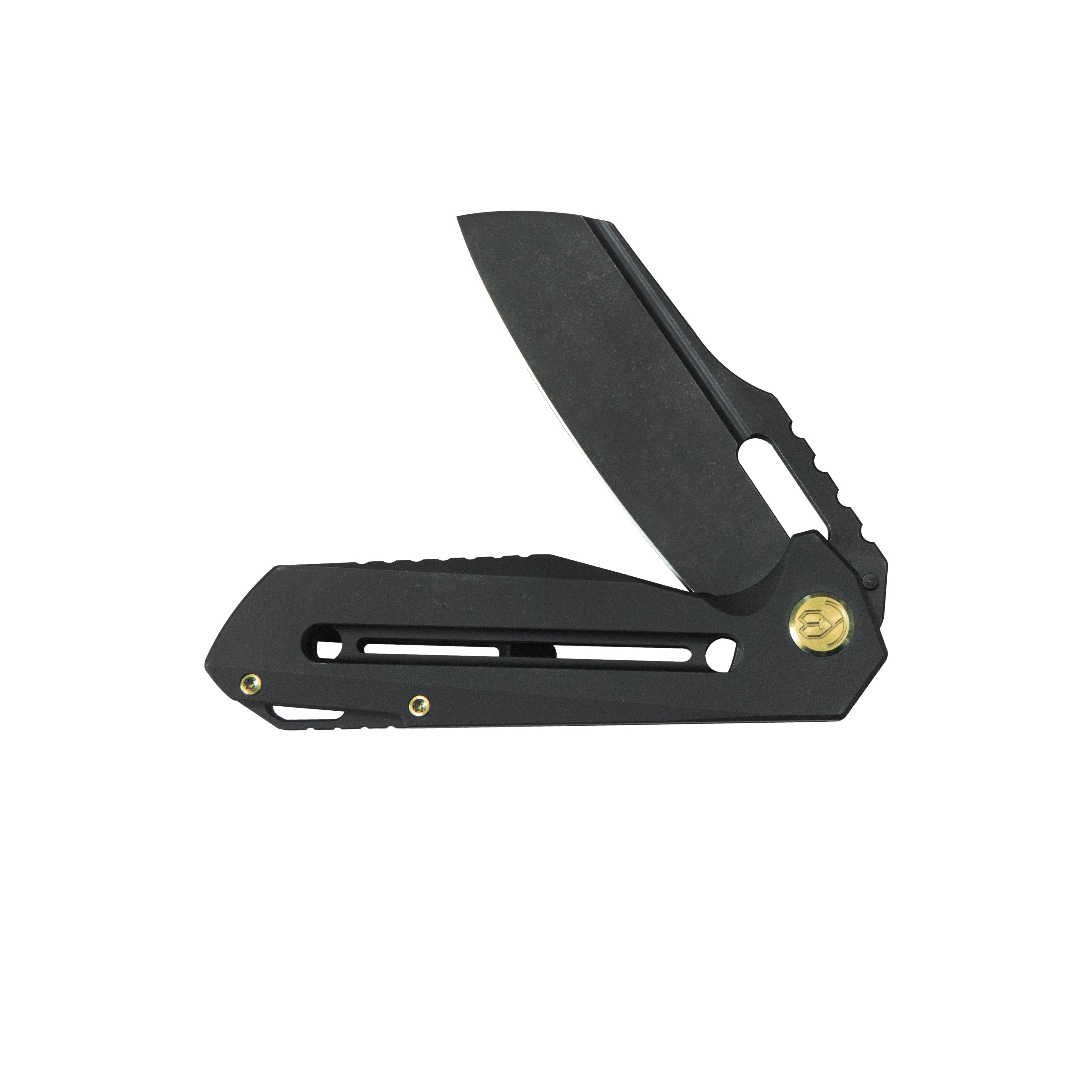 KB Atlas Folding Knife Black Titanium Handle 3.74" Blackwash M390 Blade KB290F