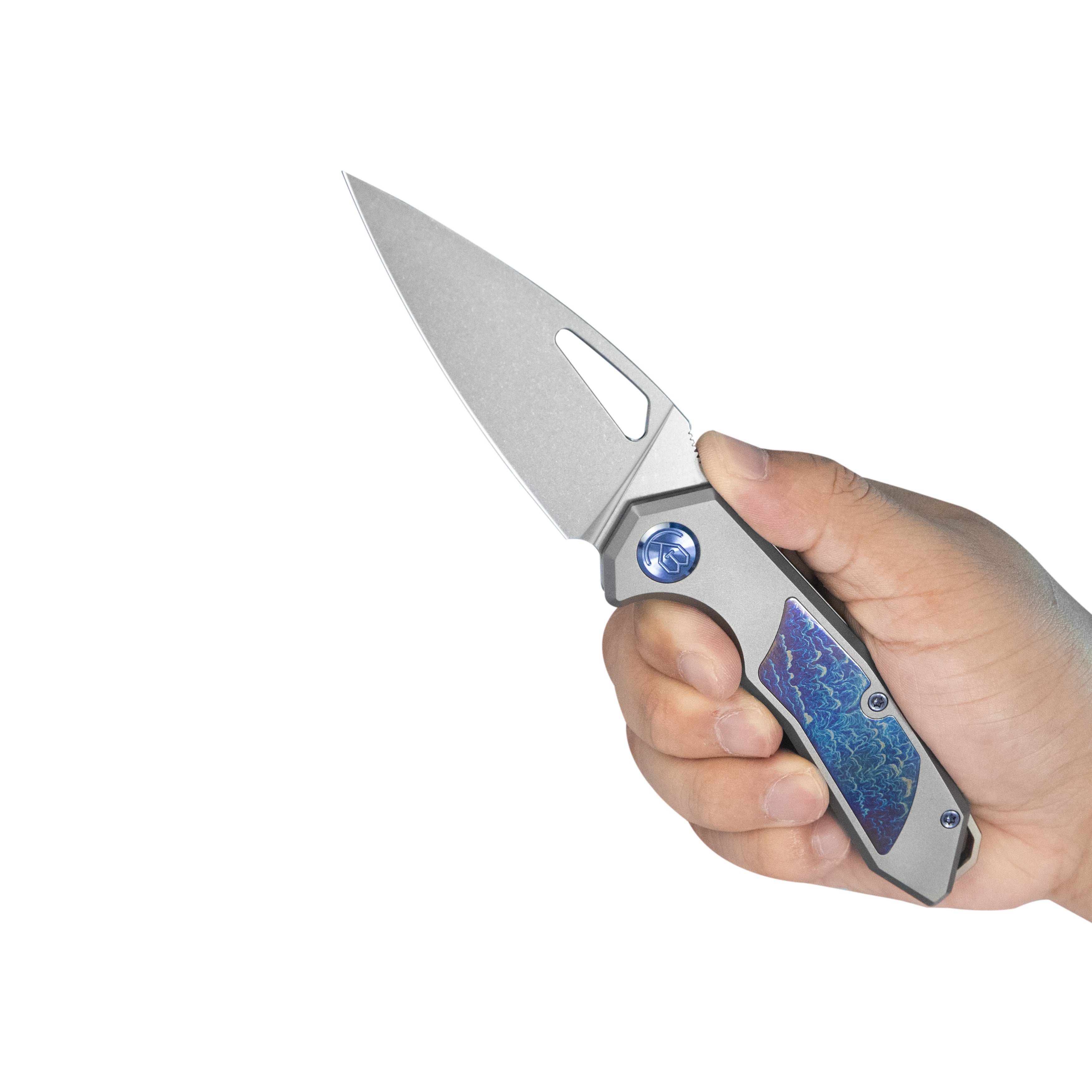 KB Coeus Outdoor Folding Knife Gray Titanium Handle 3.11" Beadblast S35VN Blade KB286A