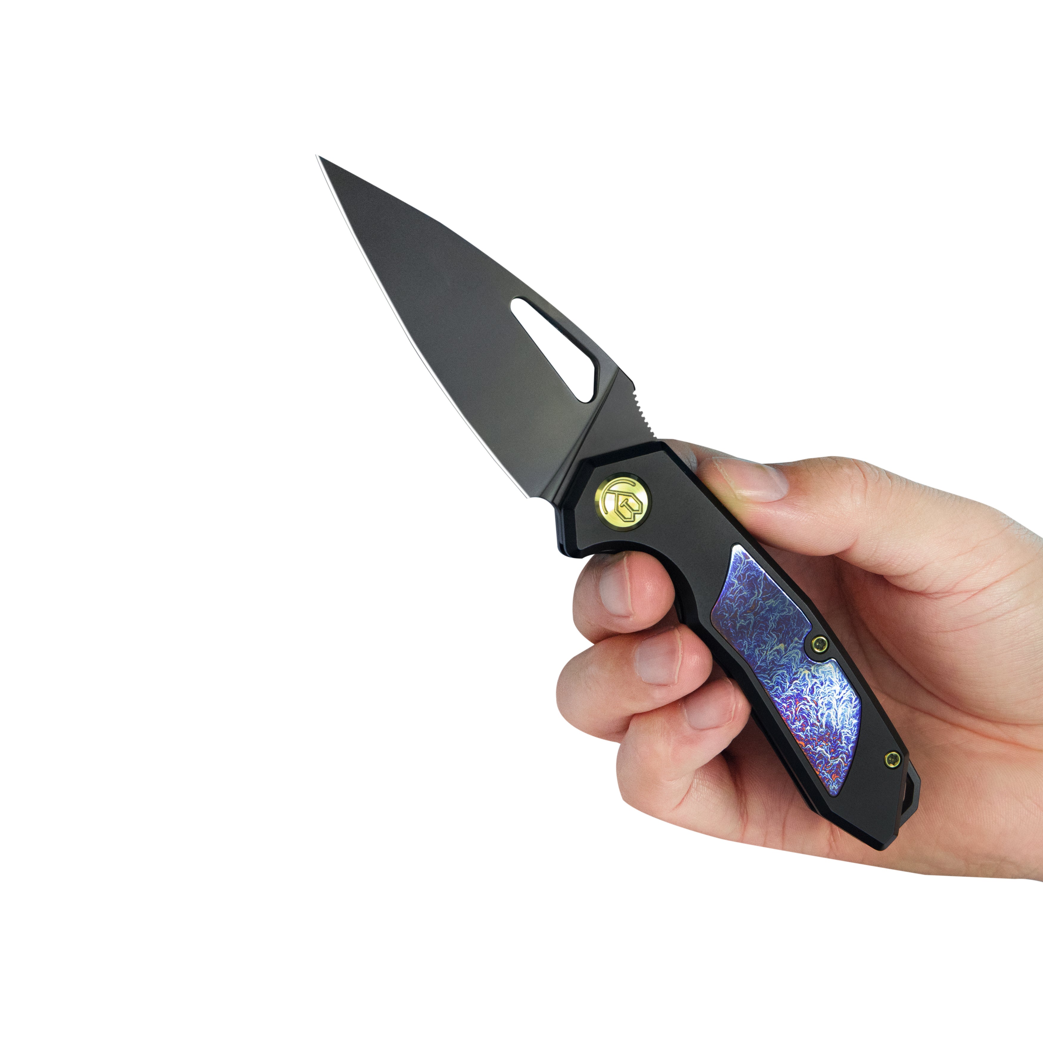 KB Coeus Outdoor Folding Knife Black Titanium Handle 3.11" Regular DLC S35VN Blade KB286B