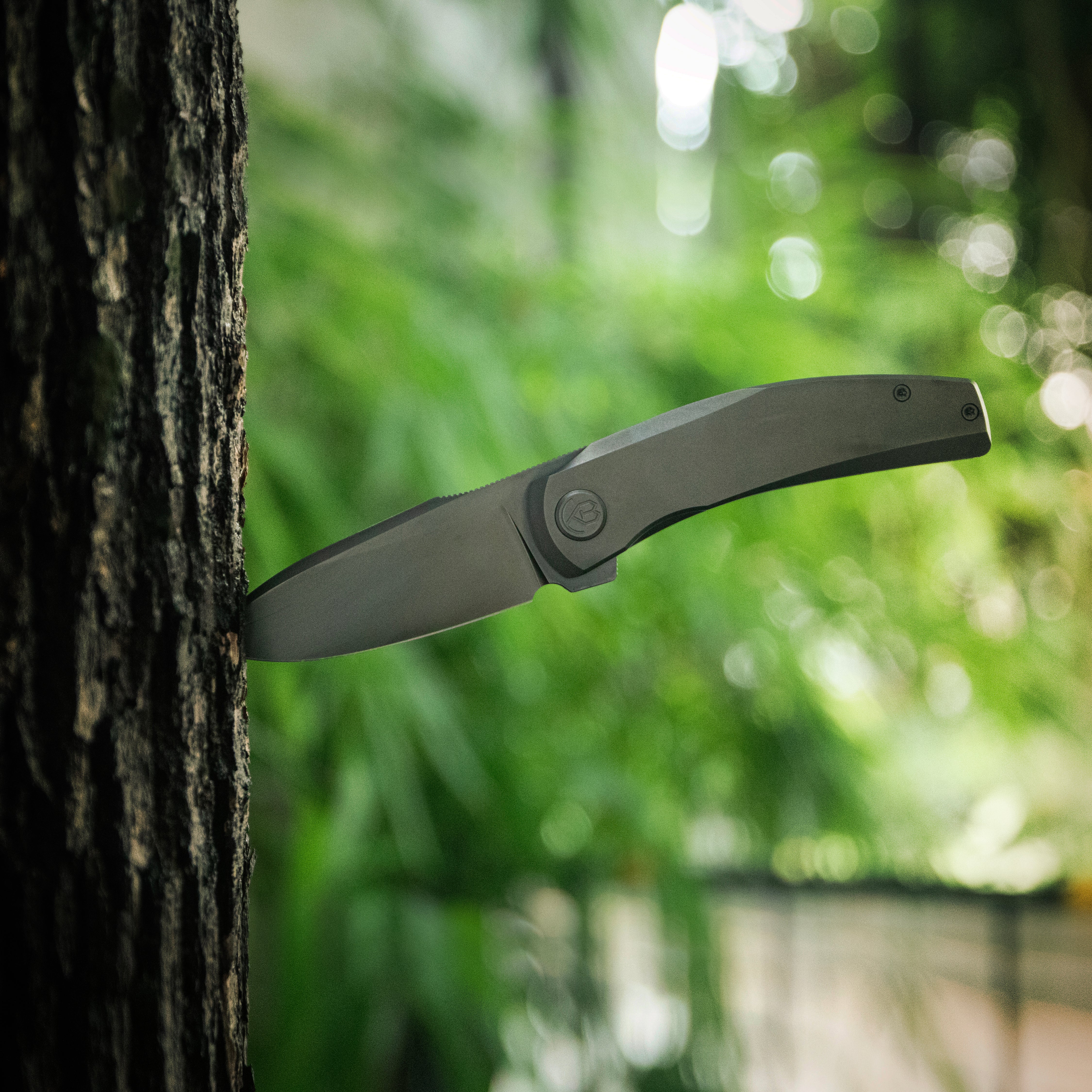 KB Taurus Frame Lock Pocket Folding Knife Beadblast Titanium Handle 3.27'' Beadblast M390 Blade KB418A