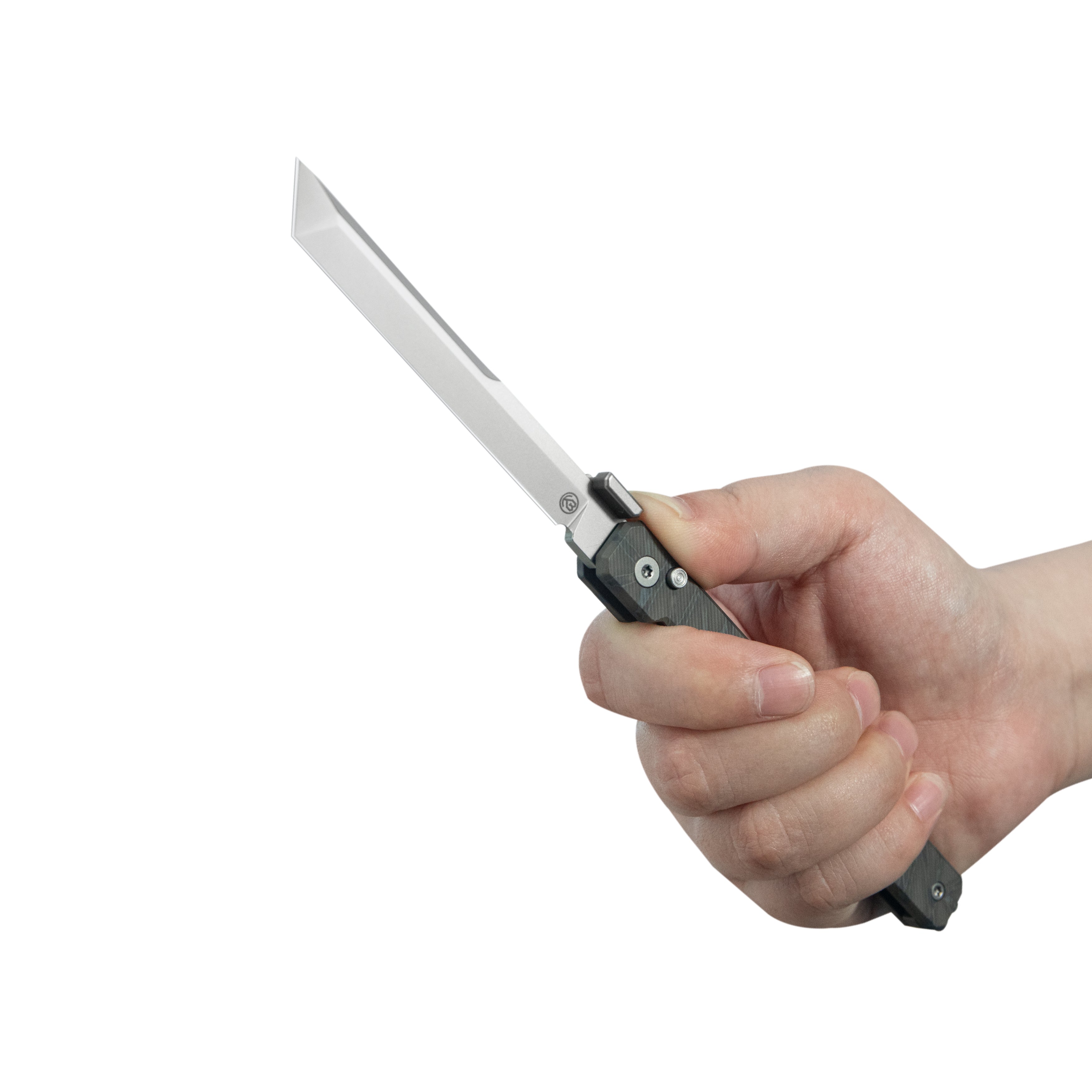 KB Prism Folding Knife Flame Titanium Handle 3.54" Beadblast M390 Blade KB243E