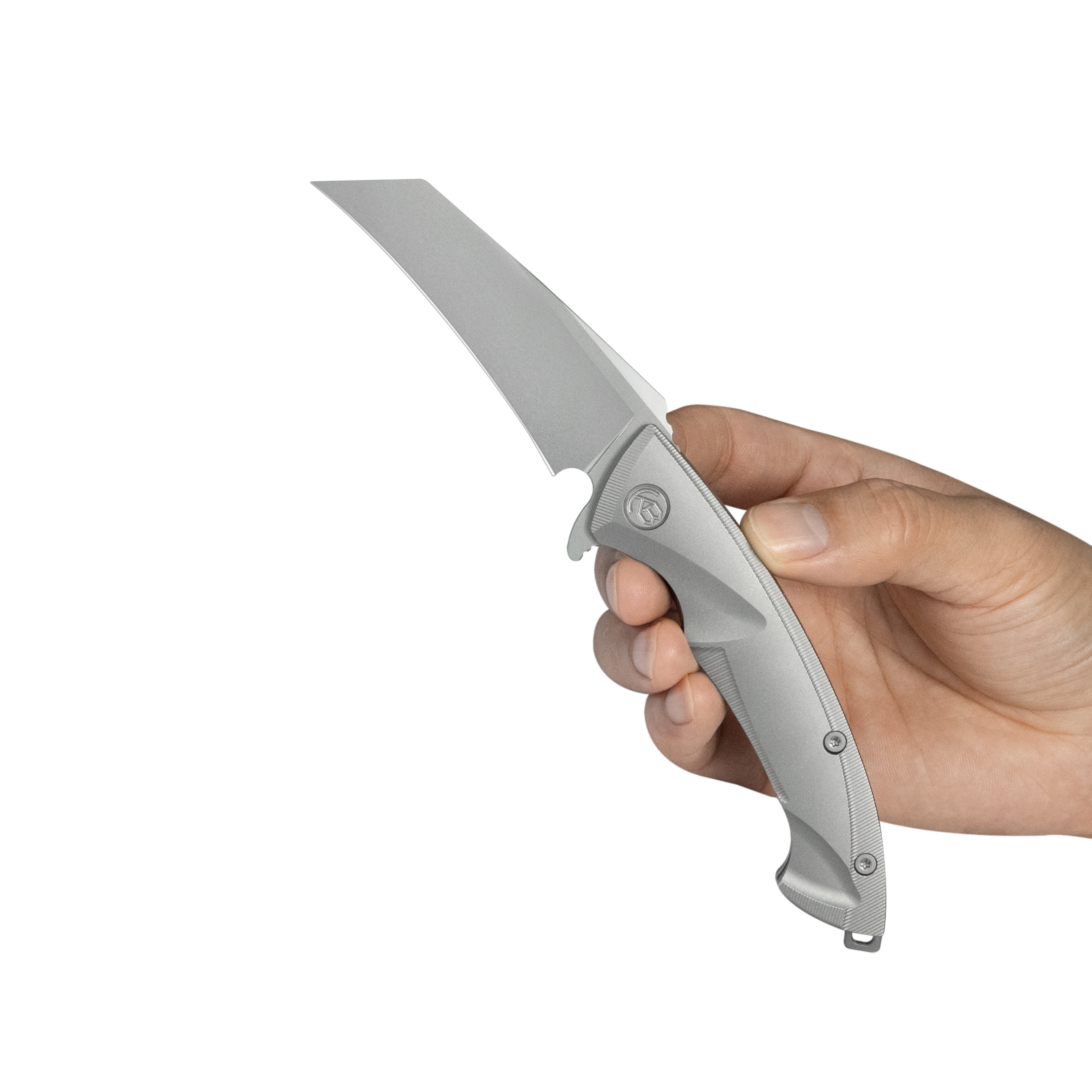 KB Anteater Frame Lock Pocket Folding Knife Gray Ti Handle 3.43'' Sandblast M390 KB153A