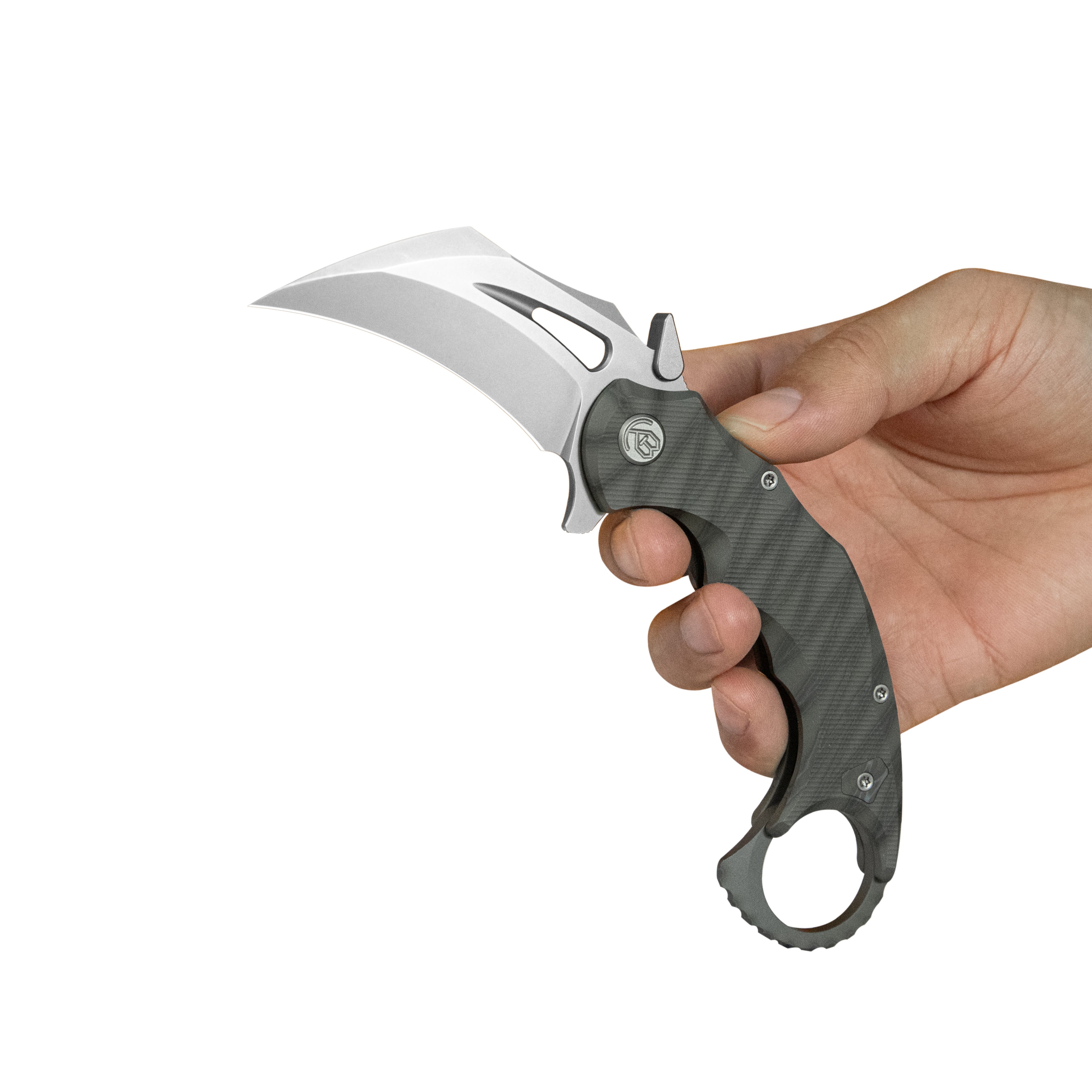 KB Wrath Frame Lock Karambit Ti Handle w/ Diagonal Milling 2.52'' Beadblast M390 KB271B