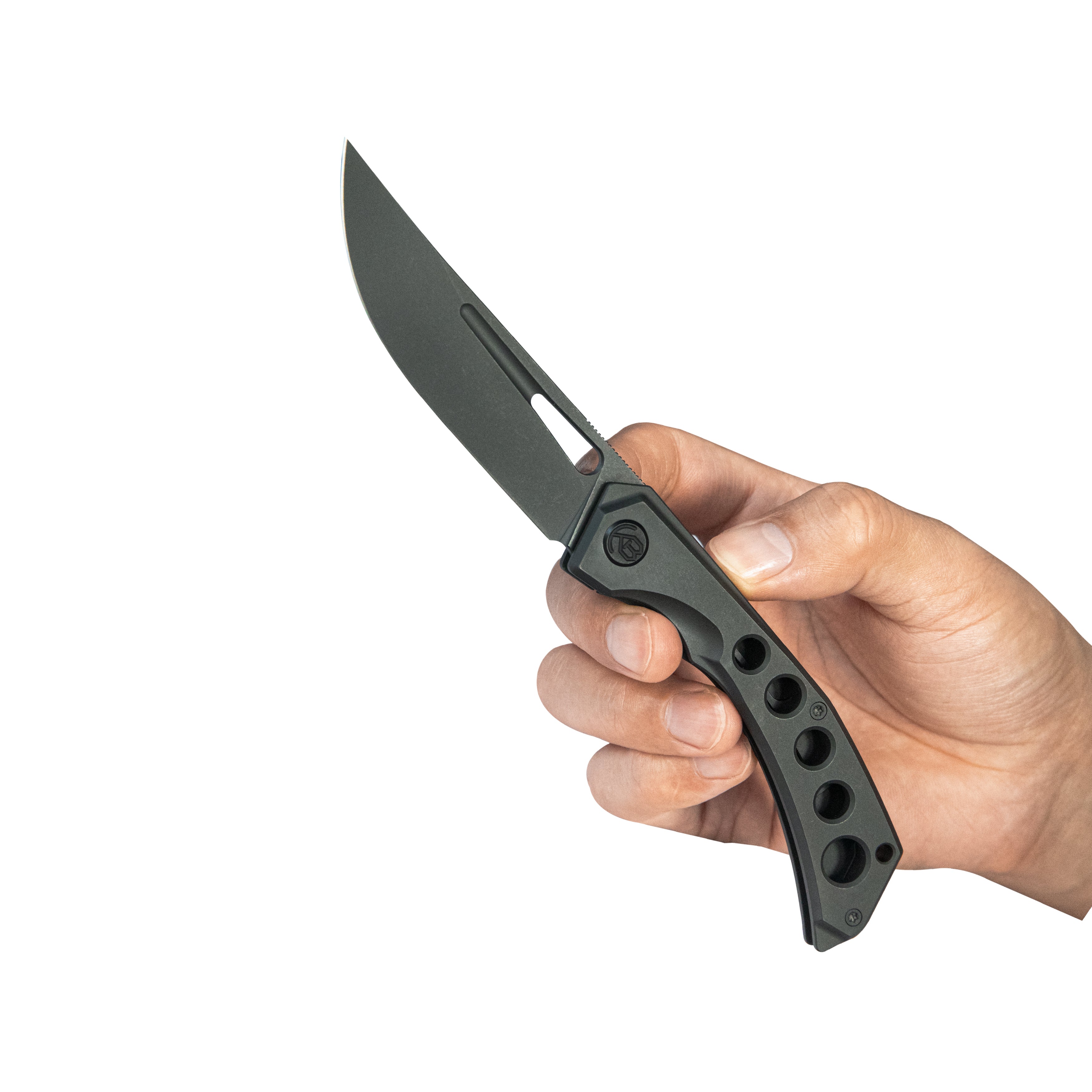 KB Ishtar Frame Lock Pocket Folding Knife Blackwash Ti Hanlde 3.54'' Blackwash M390 KB170C