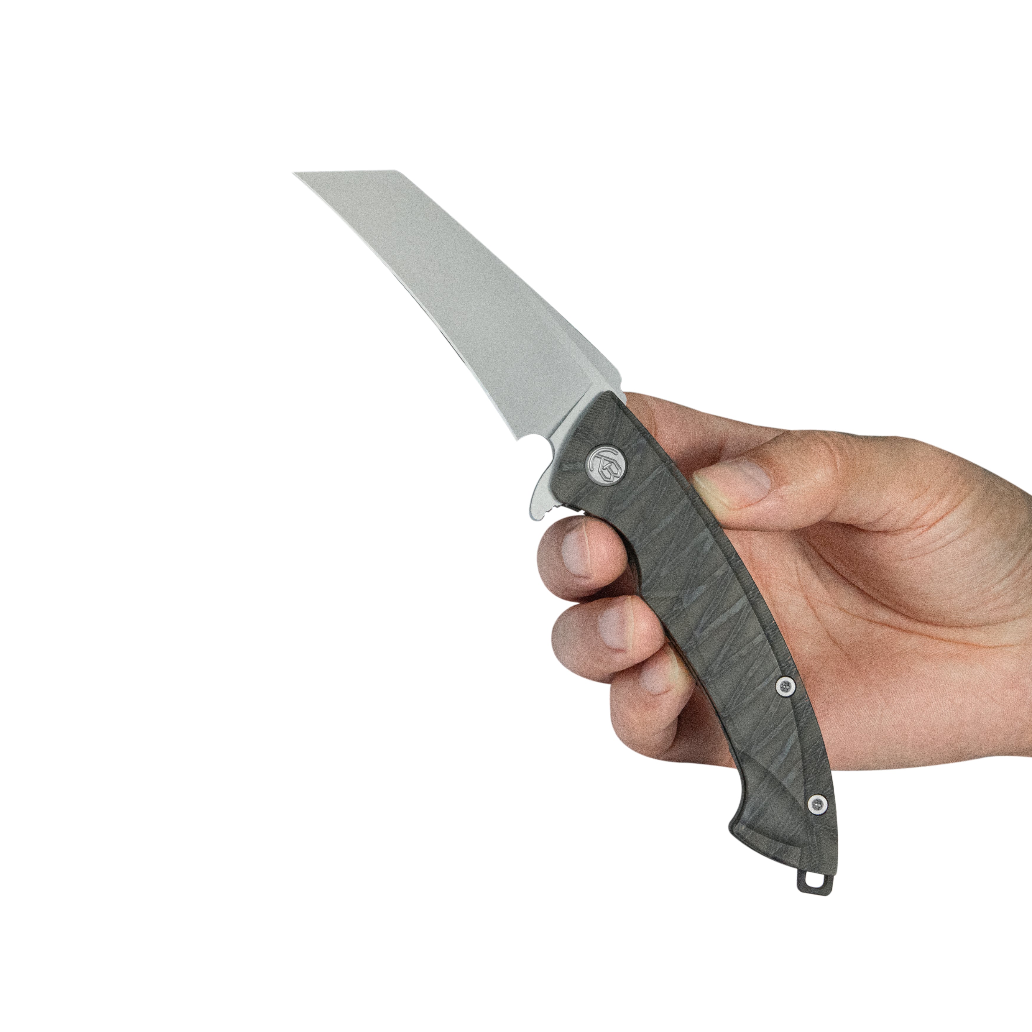 KB Anteater Frame Lock Pocket Folding Knife Flame Ti Handle 3.43'' Sandblast M390 KB153B