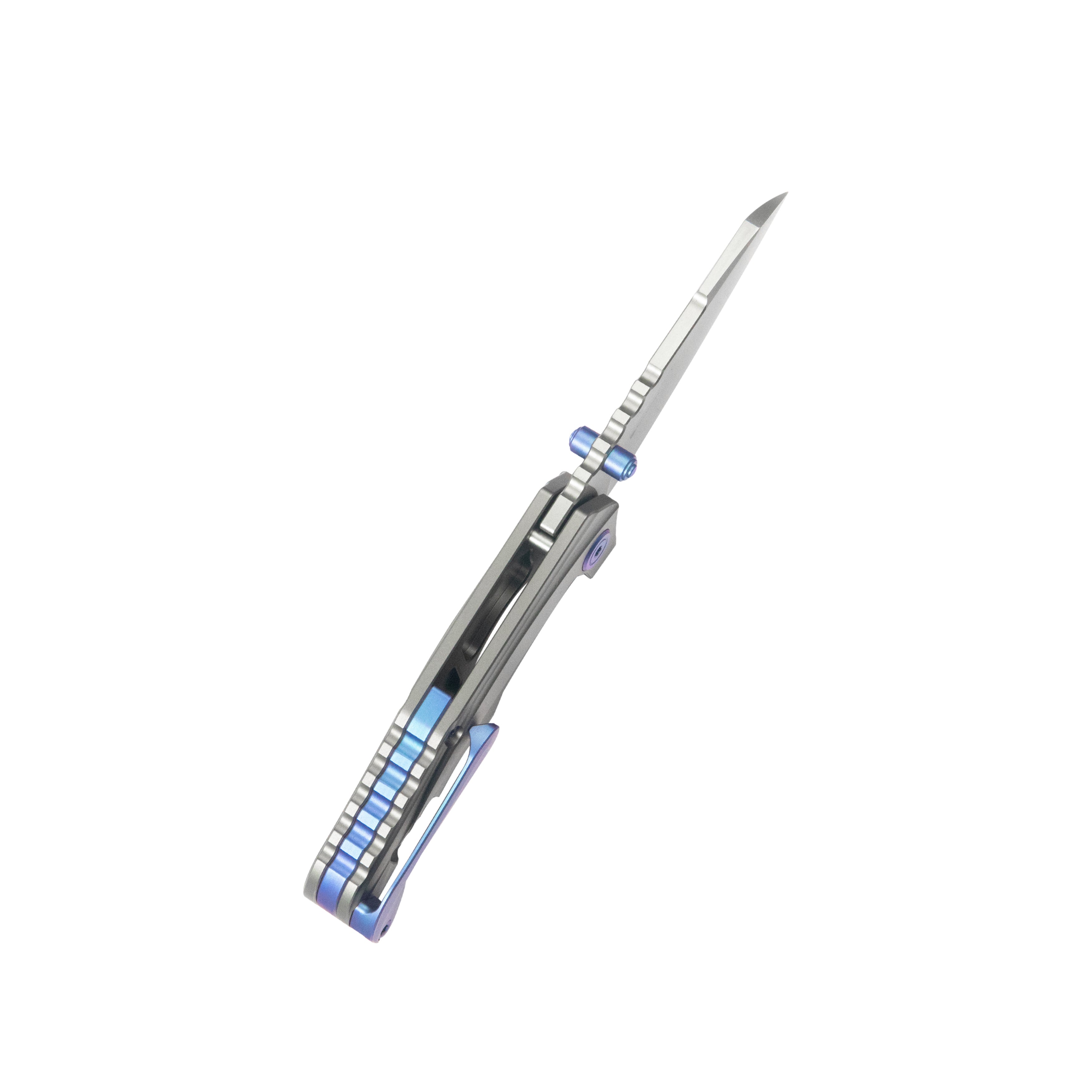 KB Steeltle Folding Knife Gray Titanium Handle 2.36" Stonewash M390 Blade KB390A