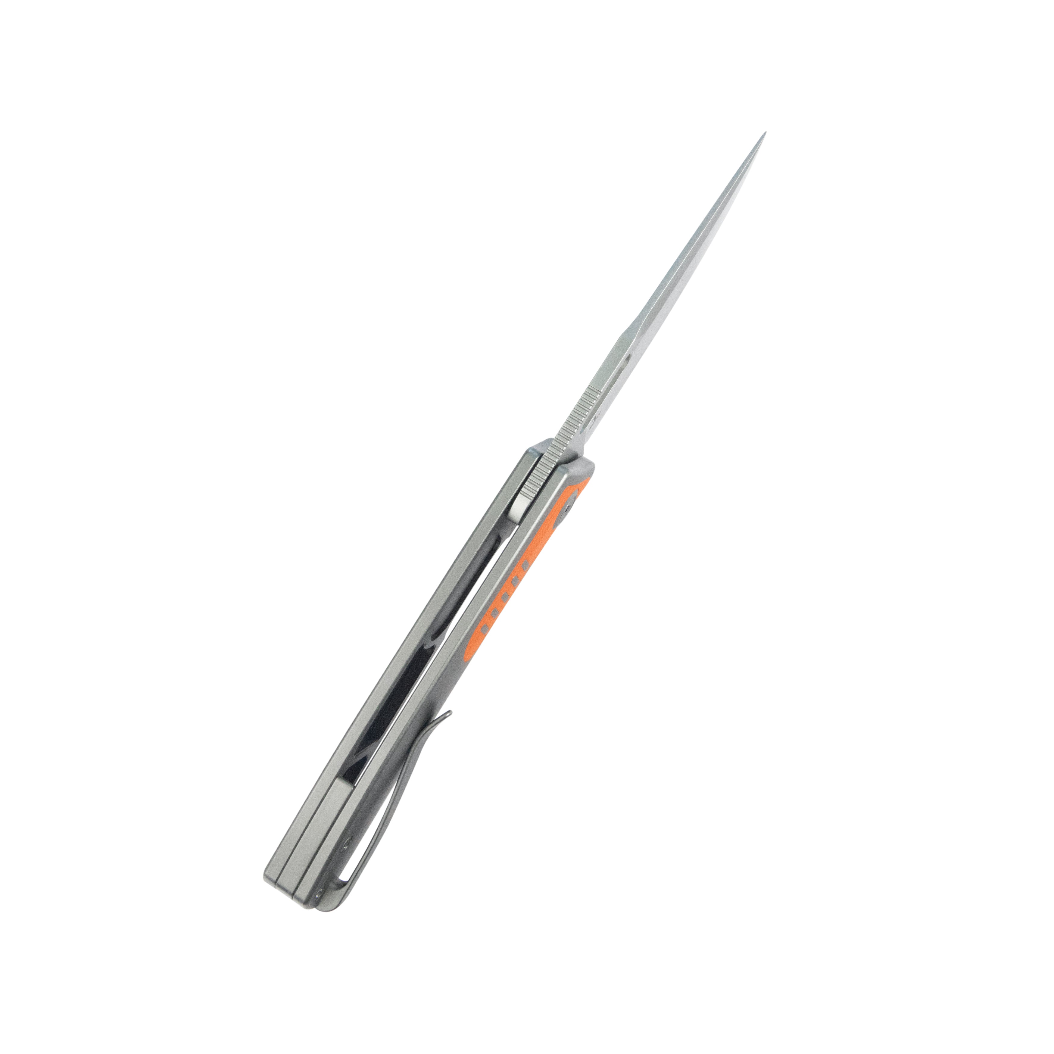 KB Common Thread Folding Knife Sandblasting Titanium/G10 inlays Handle 3.35'' Silver Bead Blasting M390 Blade KB377A