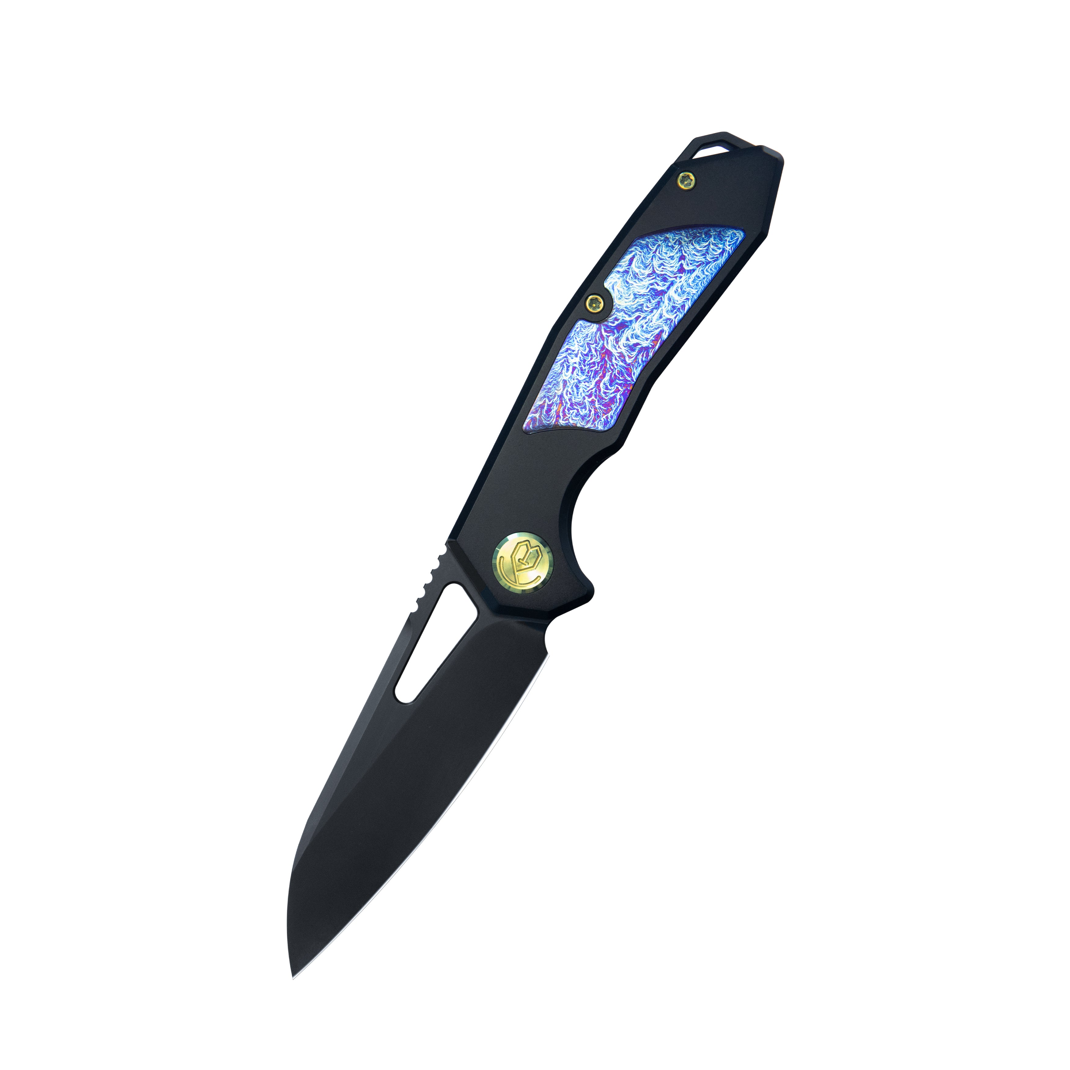 KB Vagrant Folding Knife Black Titanium Handle 3.15" Regular DLC S35VN Blade KB284I