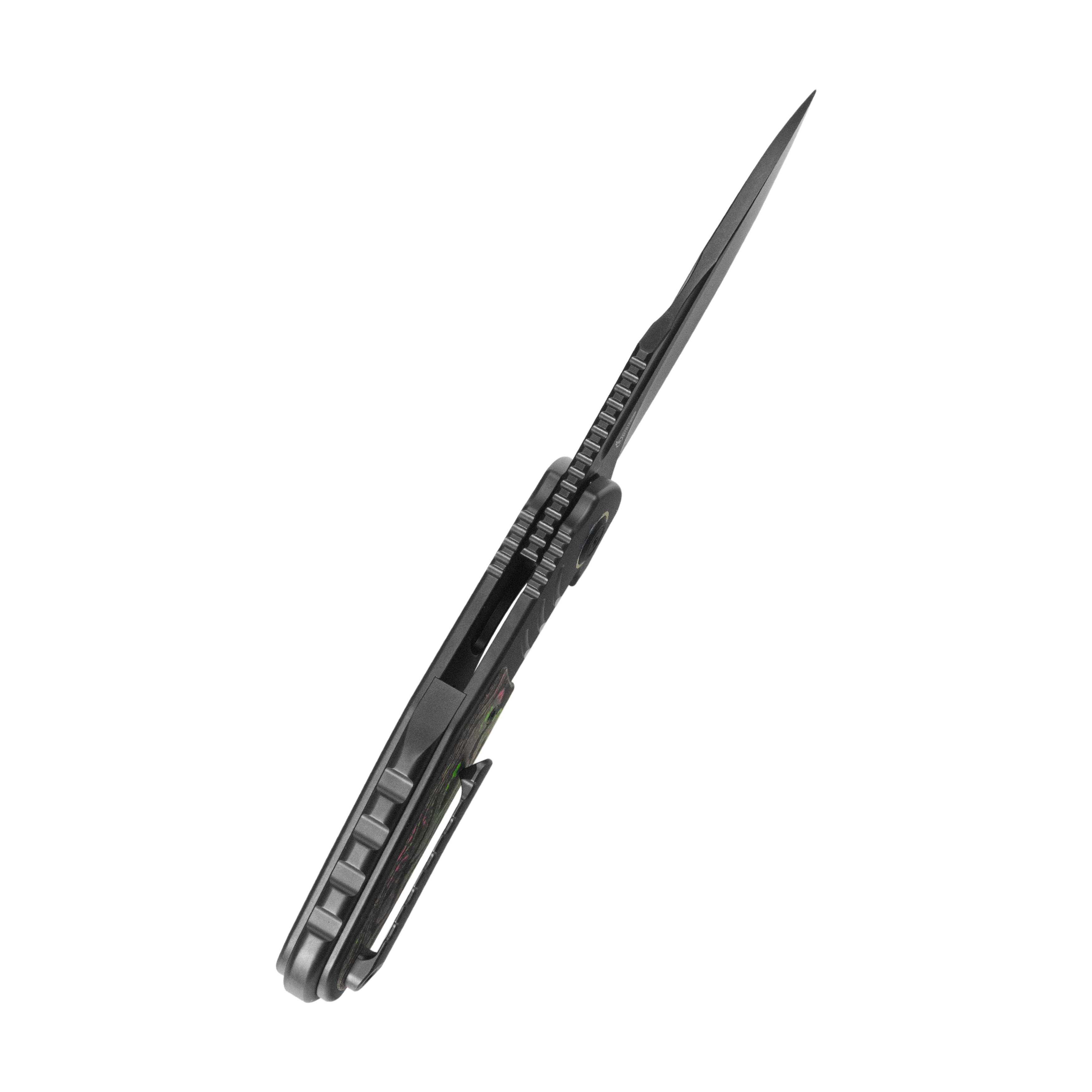 KB Stroller Folding Knife Regular DLC Titanium/CF Inlays Handle 3.35" Regular DLC CPM 20CV Blade KB384D