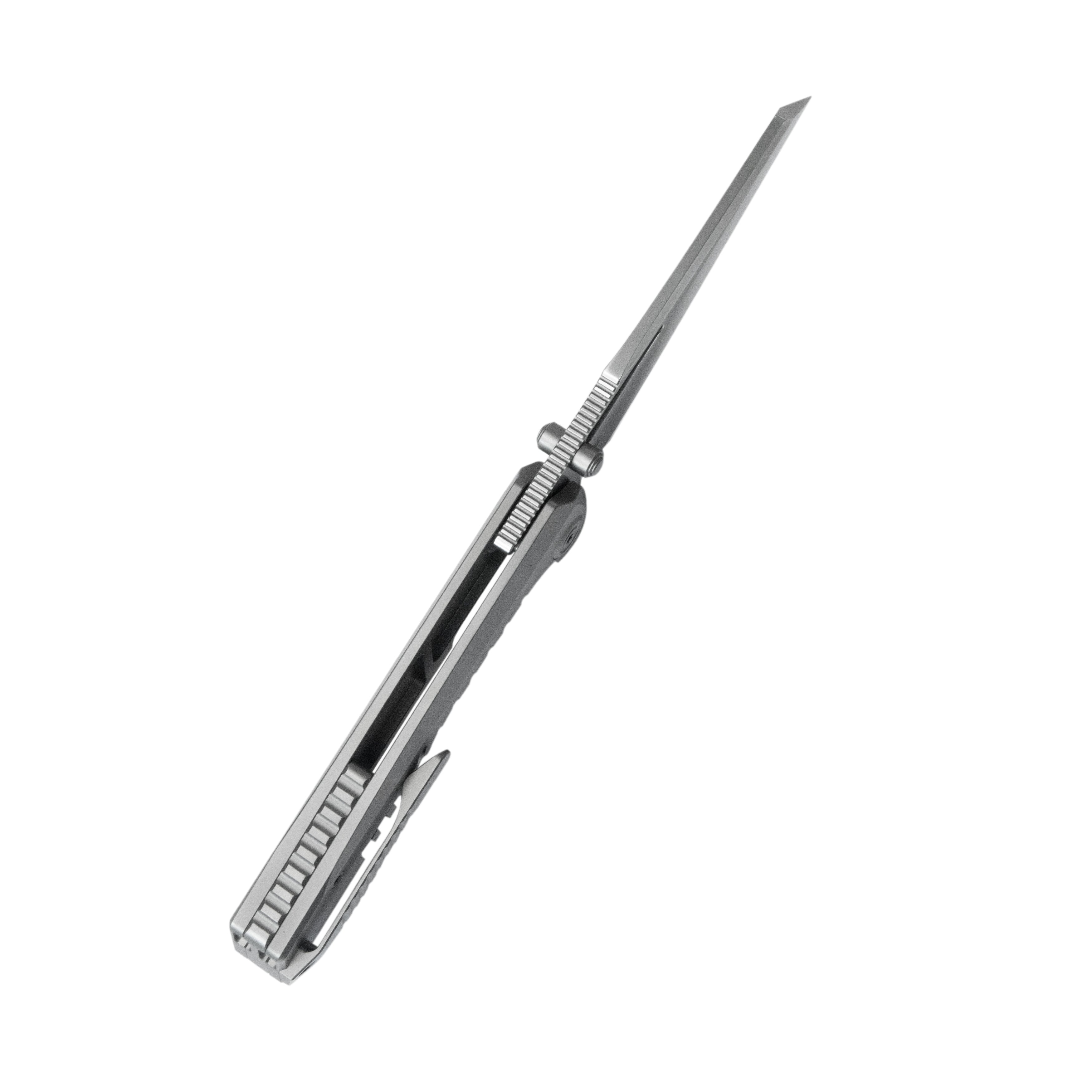 KB Insomnia Frame Locking Folding Knife Gray Sandblast Titanium Handle 3.46" Silver Bead Blast M390 Blade KB441A