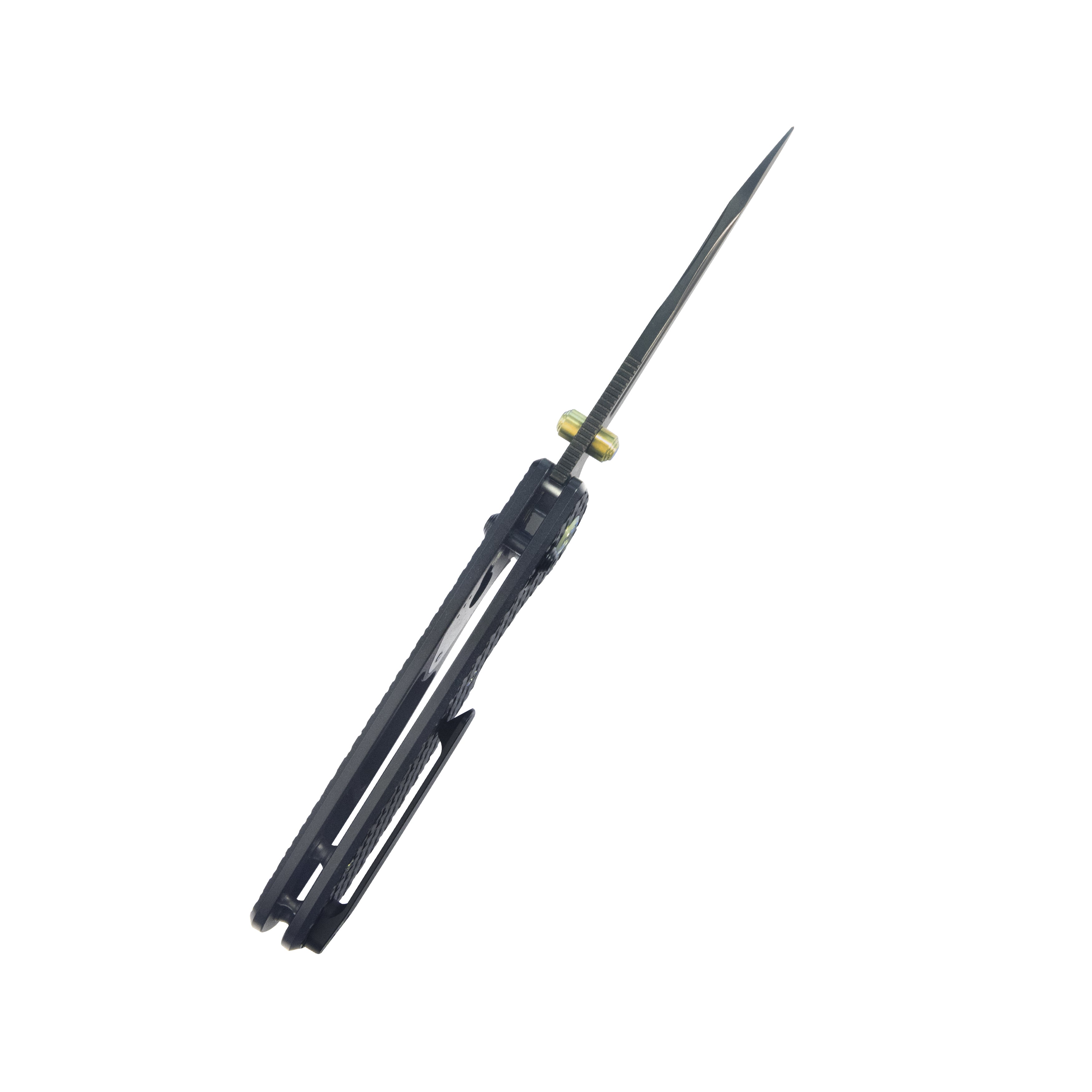 KB Bluff Folding Knife Black Titanium Handle 3.19" Regular DLC S35VN Blade KB383B