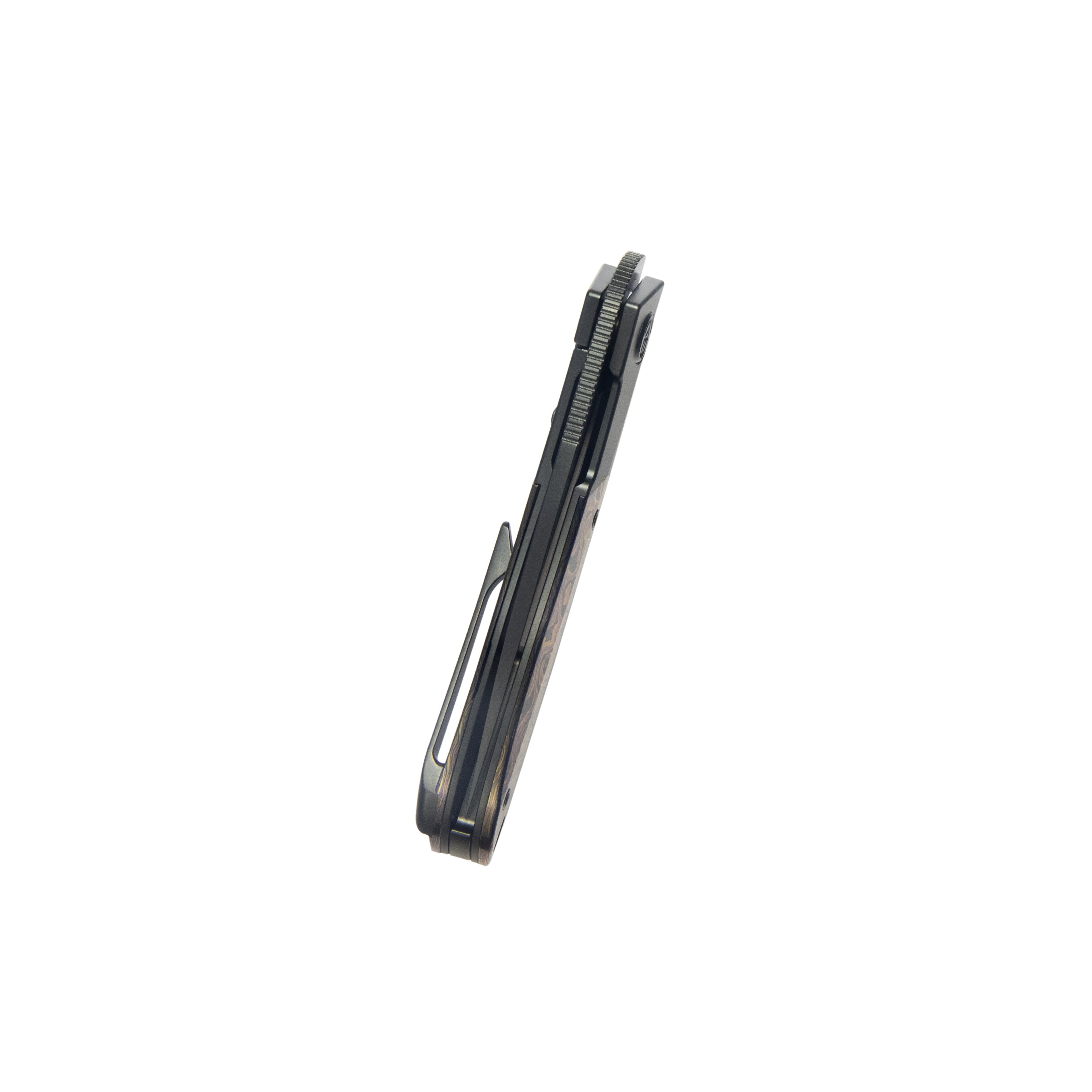 KB Spike Folding Knife Regular DLC Titanium with Zircuti Inlay 3.11'' Regular DLC M390 Blade KB406C