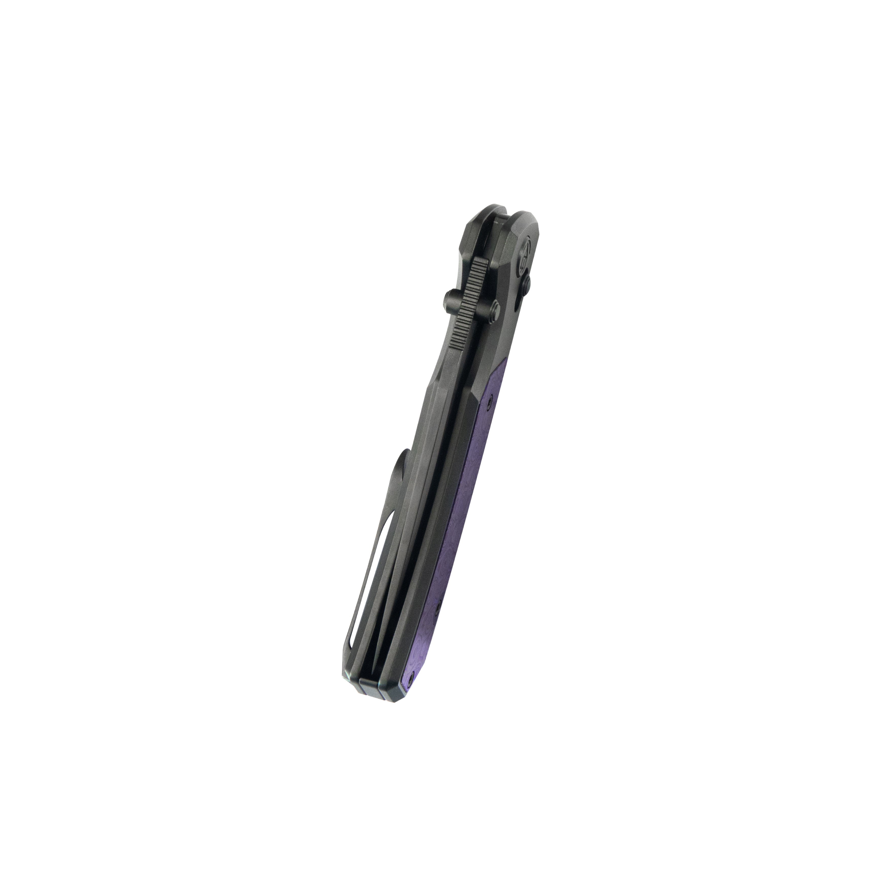 KB Lynx Crossbar Locking Folding Knife DLC Titanium Handle with Zircuti Inlay 3.54'' DLC M390 Blade KB427C