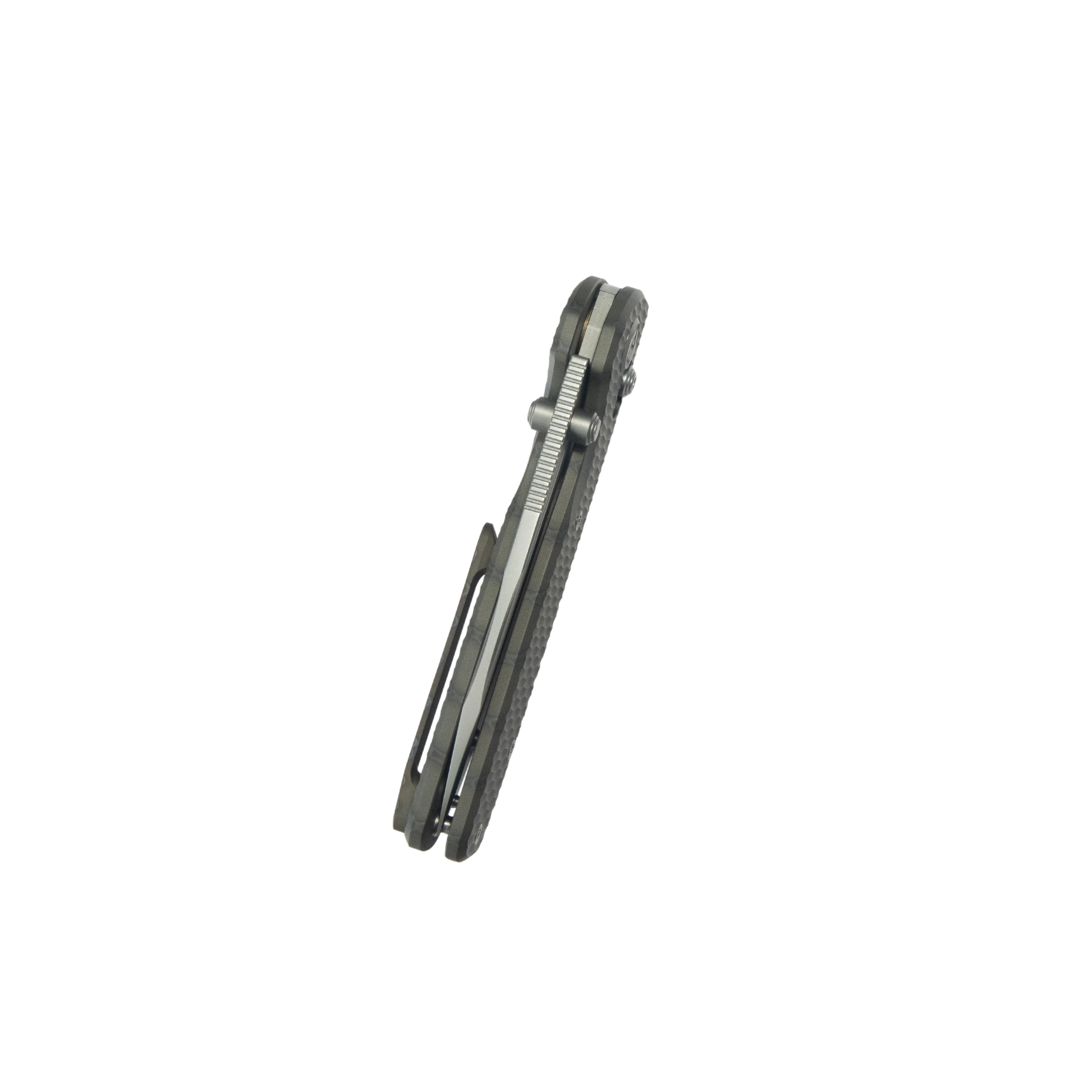 KB Bluff Crossbar Folding Knife Flame Titanium Handle 3.19" Beadblast M390 Blade KB383G