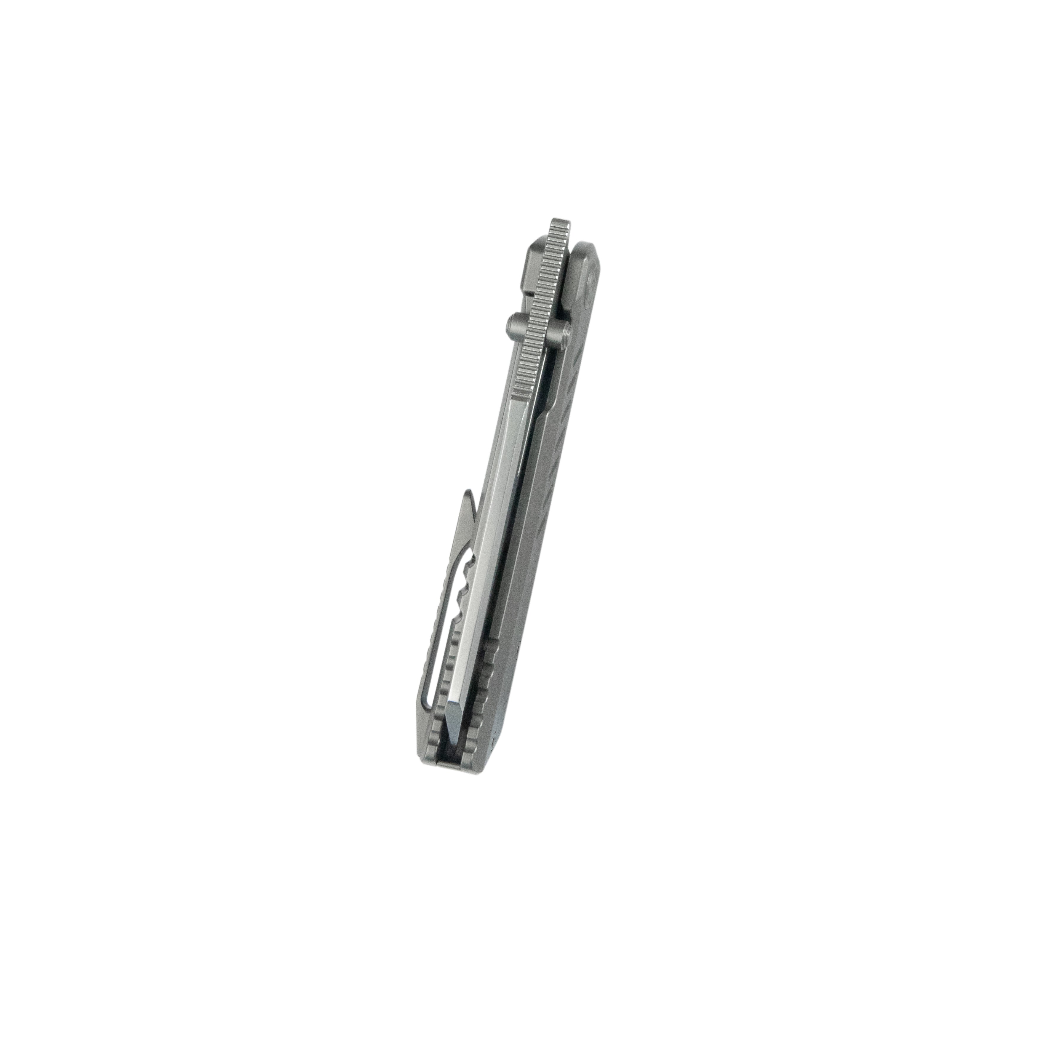 KB Insomnia Frame Locking Folding Knife Gray Sandblast Titanium Handle 3.46" Silver Bead Blast M390 Blade KB441A