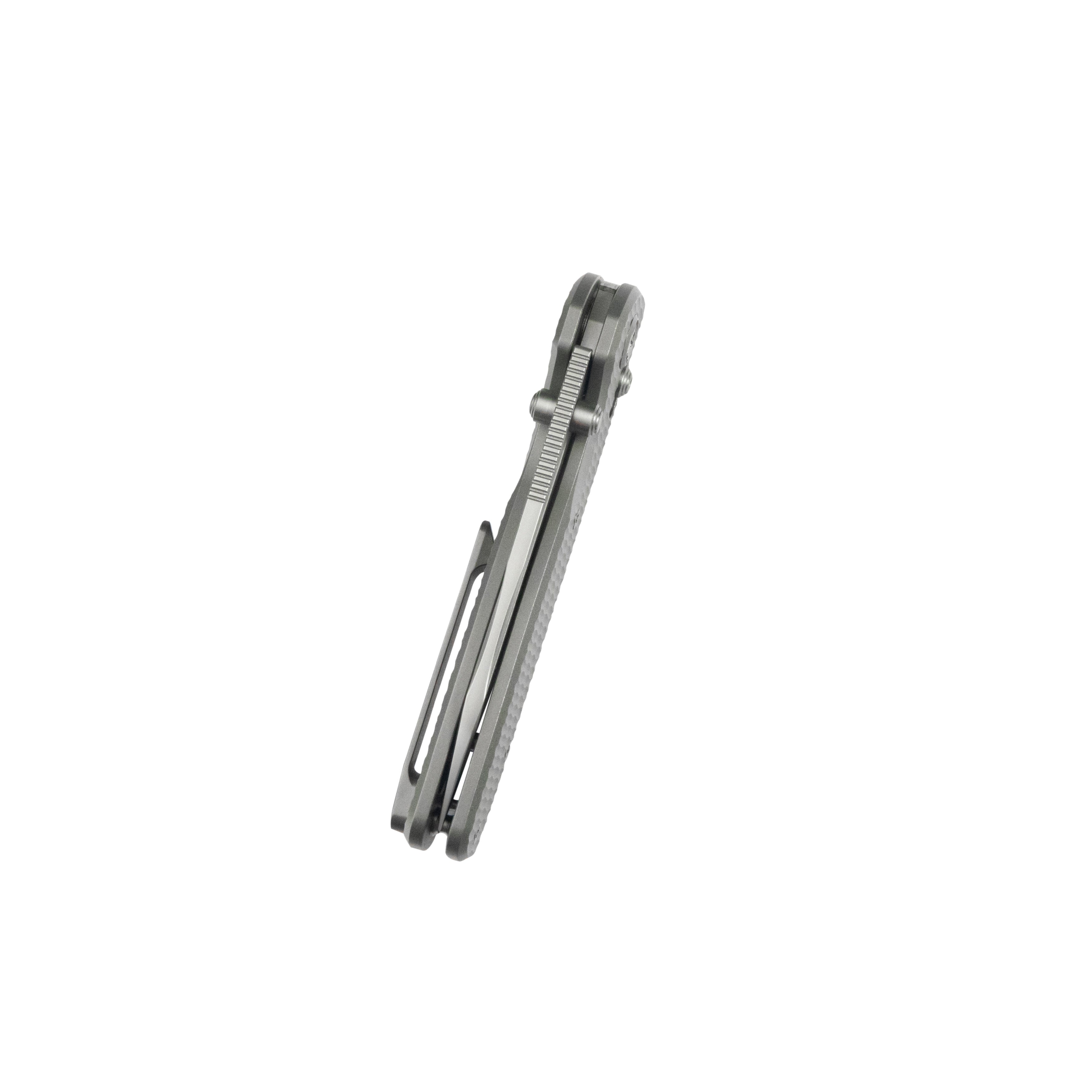 KB Bluff Crossbar Folding Knife Gray Titanium Handle 3.19" Beadblast M390 Blade KB383F