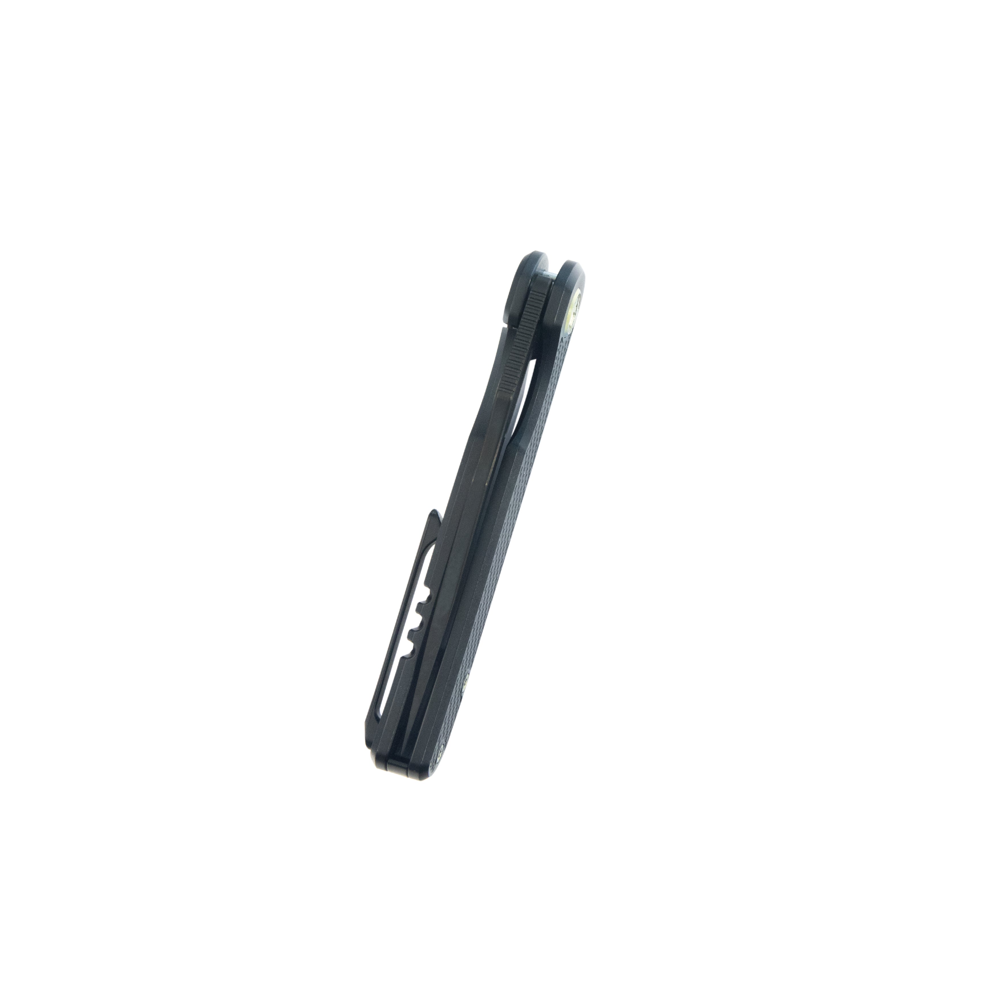 KB Hydro Folding Knife Black Titanium w/ Diamond Milling Handle 3.15" Regular DLC M390 Blade KB323B