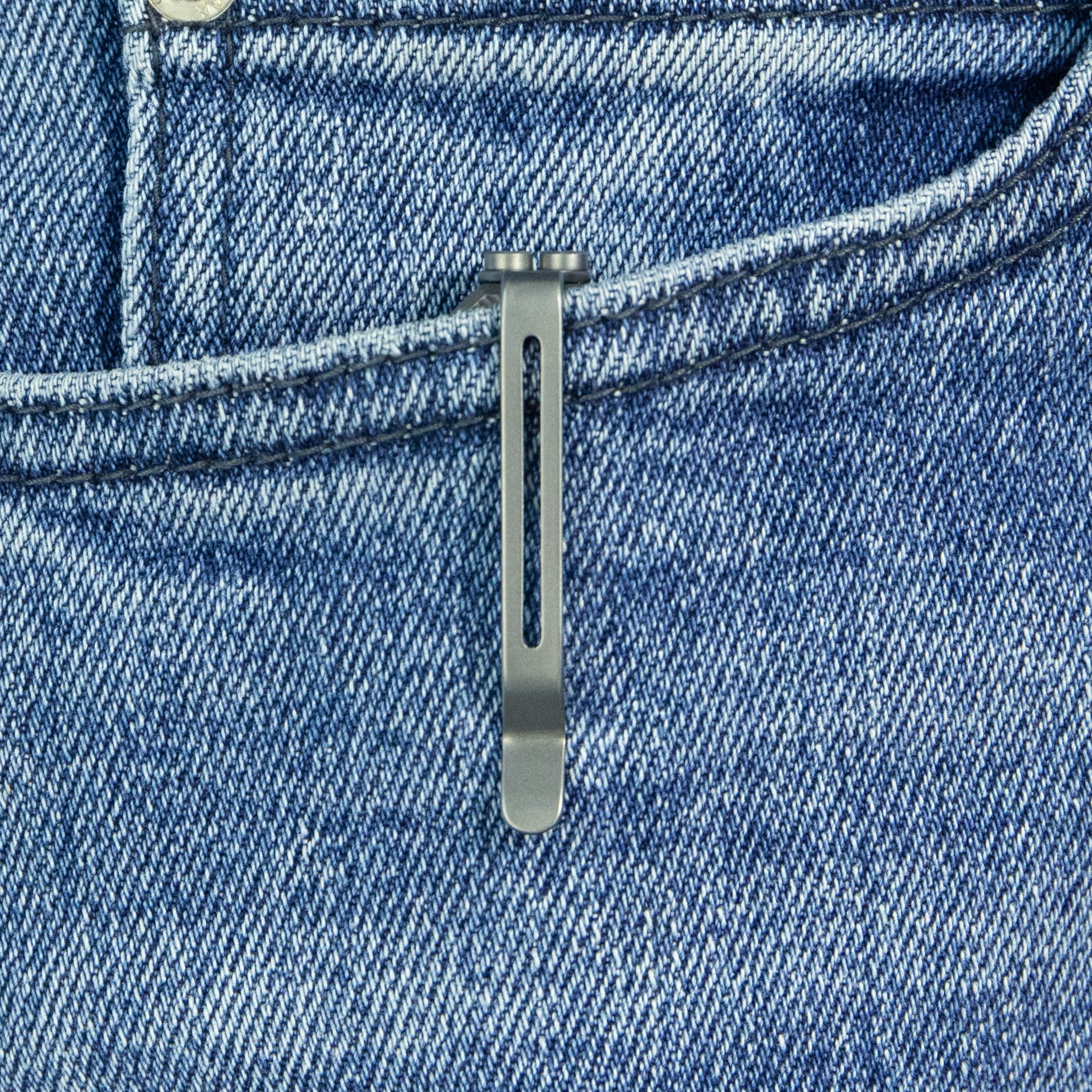 KB Prism Folding Knife Beadblast Titanium Handle 3.54" Beadblast M390 Blade KB243D