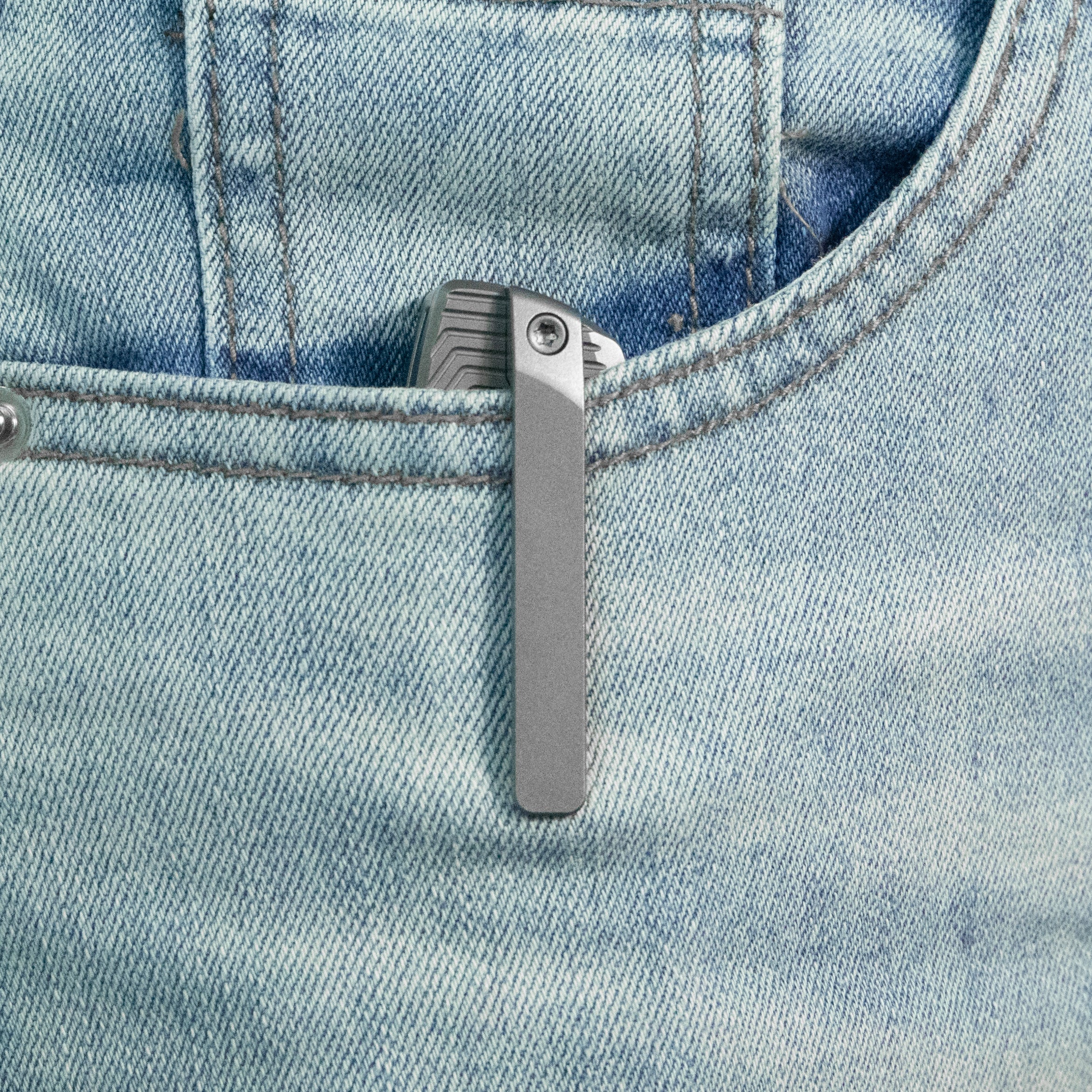 KB Agera Frame Lock Pocket Folding Knife Gray Titanium w/ Maze Pattern Milling Handle 3.03'' Beadblast M390 Blade KB437A