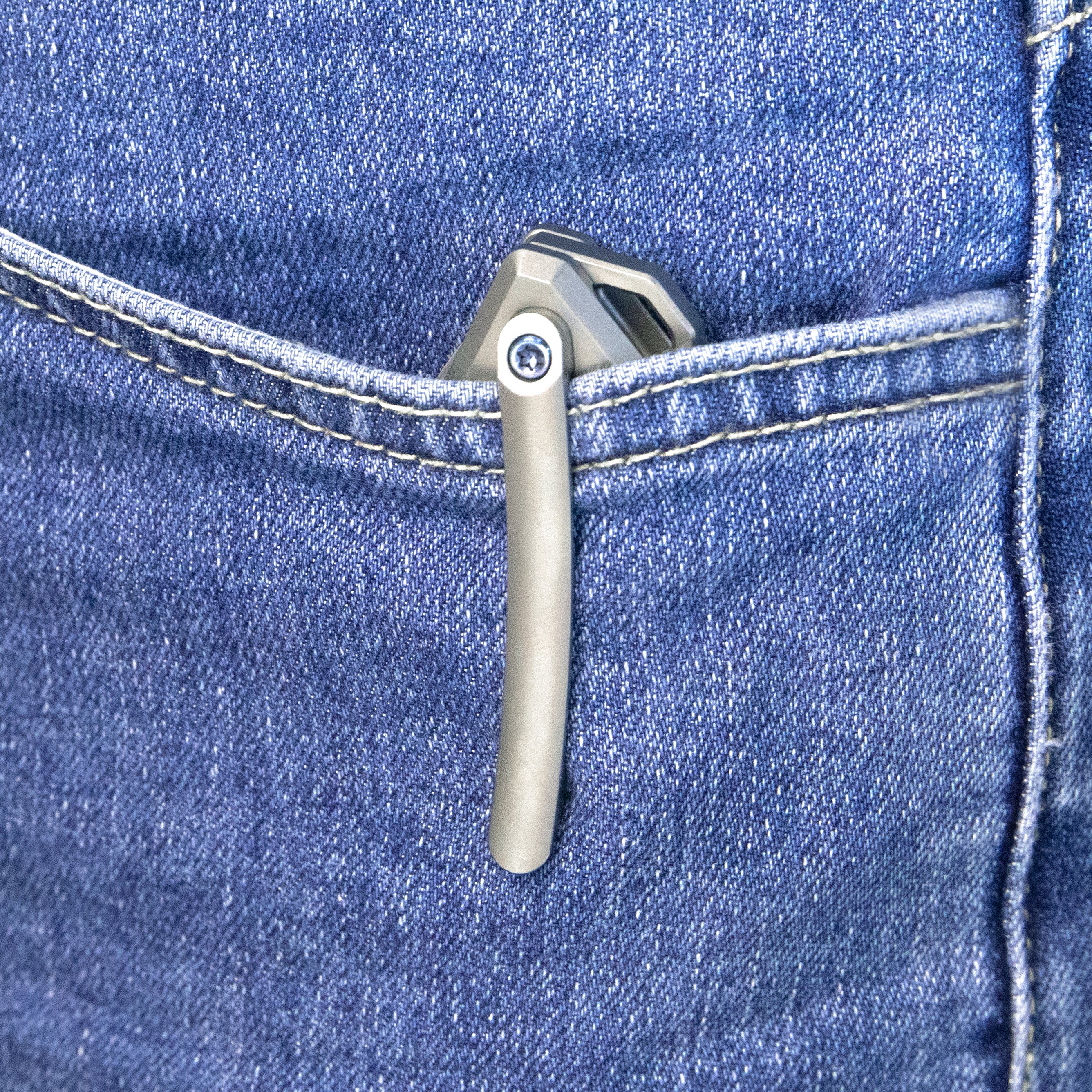 KB Vagrant Folding Knife Grey Titanium Handle 3.15" Beadblast S35VN Blade KB284H