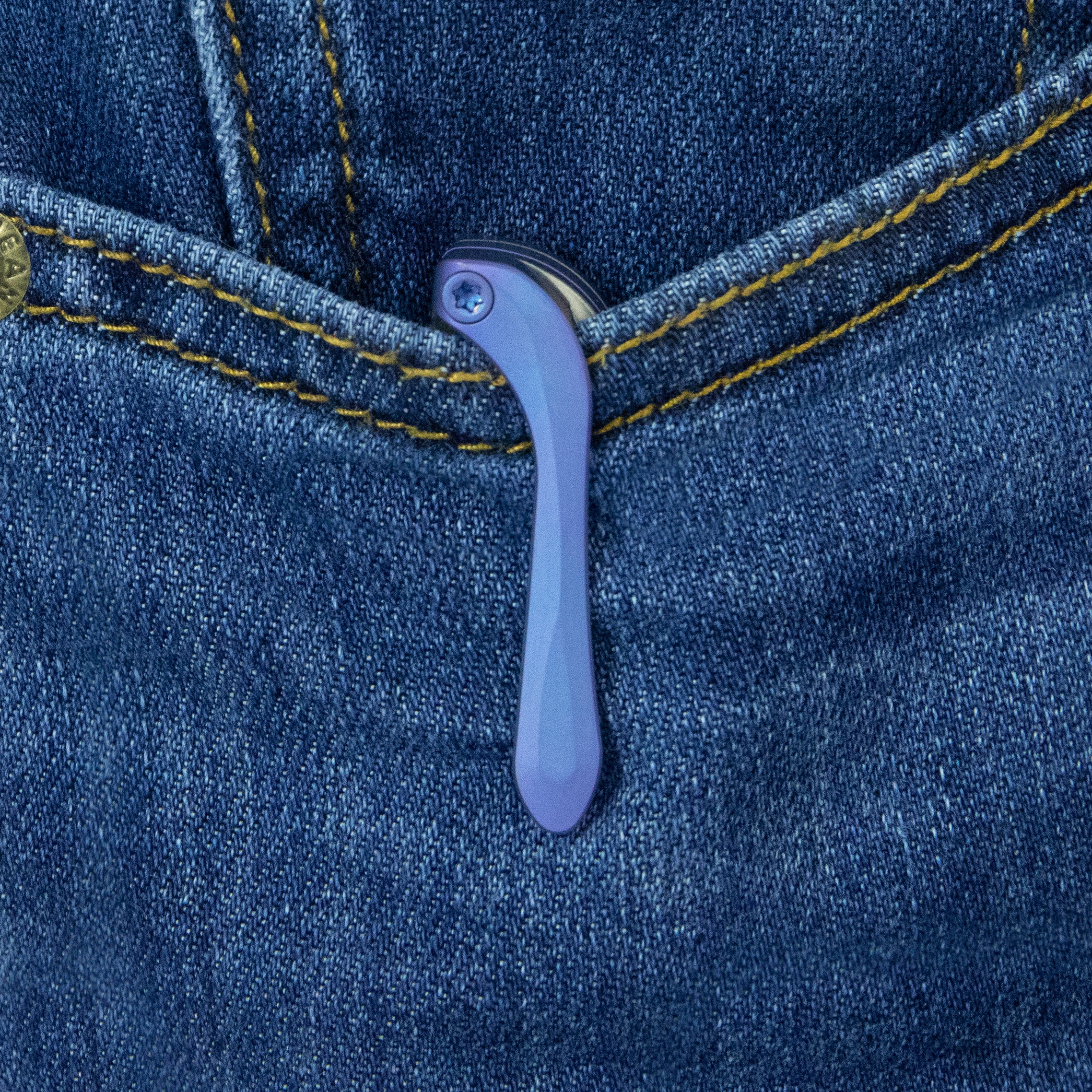 KB Steeltle Folding Knife Gray Titanium Handle 2.36" Stonewash M390 Blade KB390A