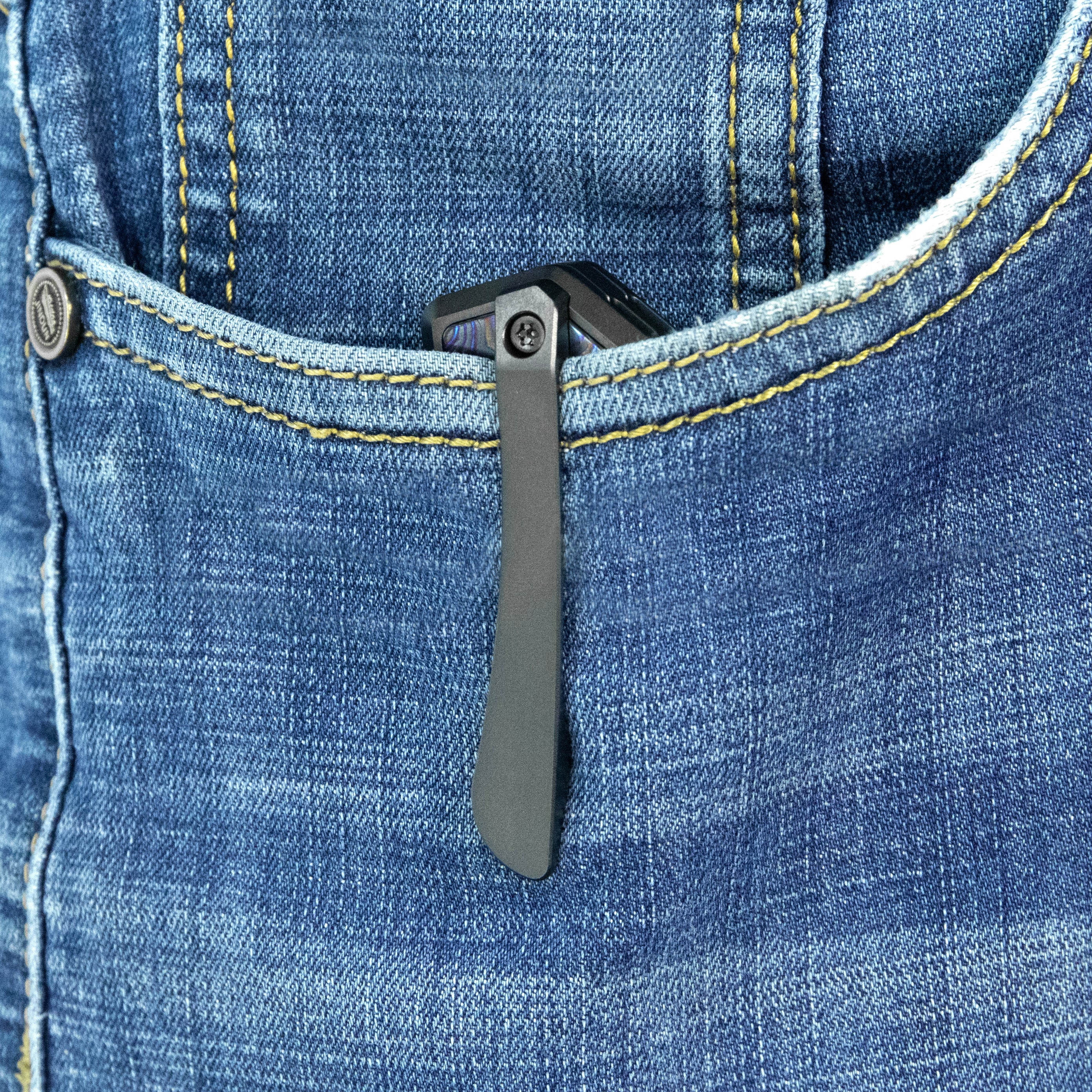 KB Lynx Crossbar Locking Folding Knife DLC Titanium Handle with Zircuti Inlay 3.54'' DLC M390 Blade KB427C