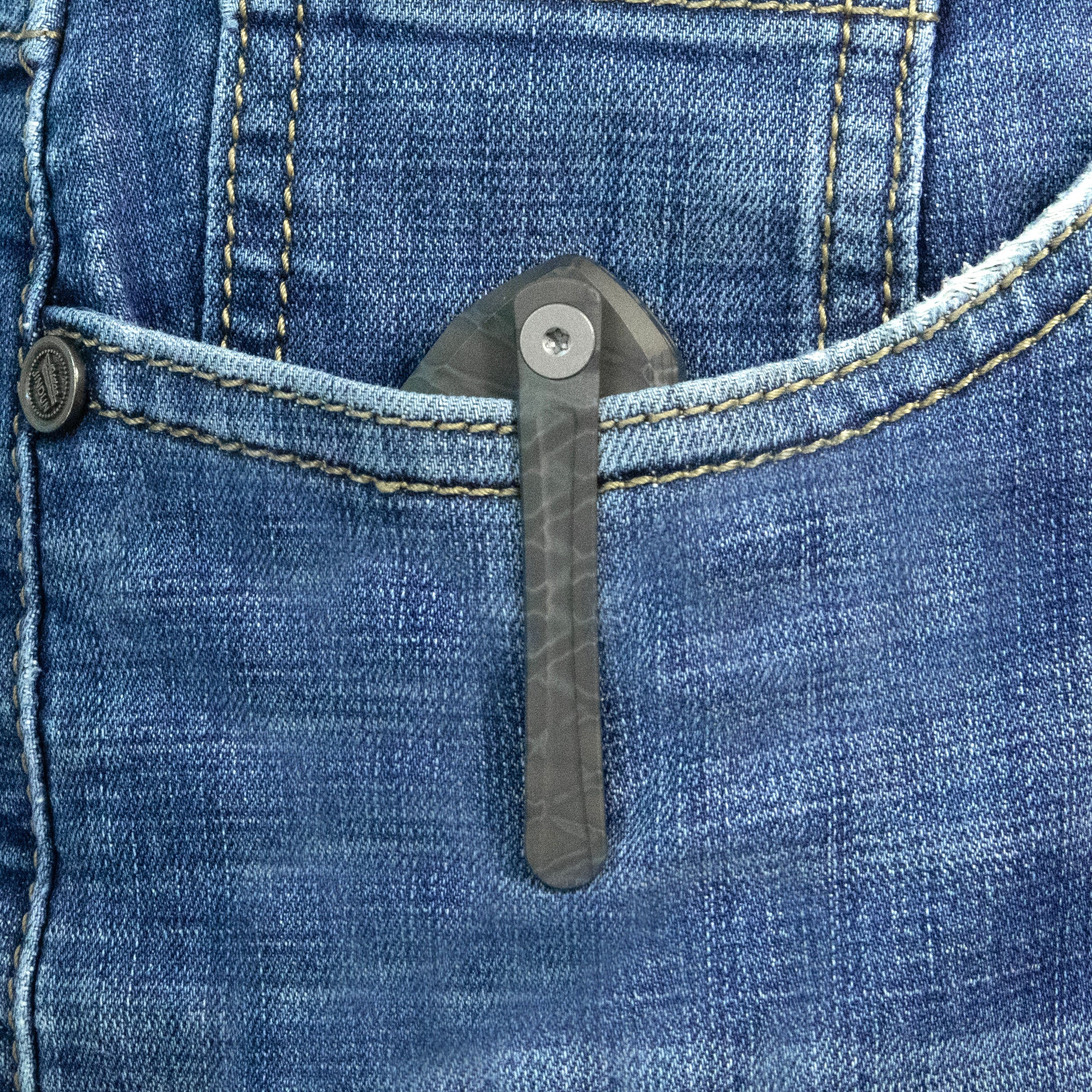 KB Mantra Folding Knife Flame Ano Titanium Handle 3.27'' Silver Bead Blasting M390 Blade KB459B