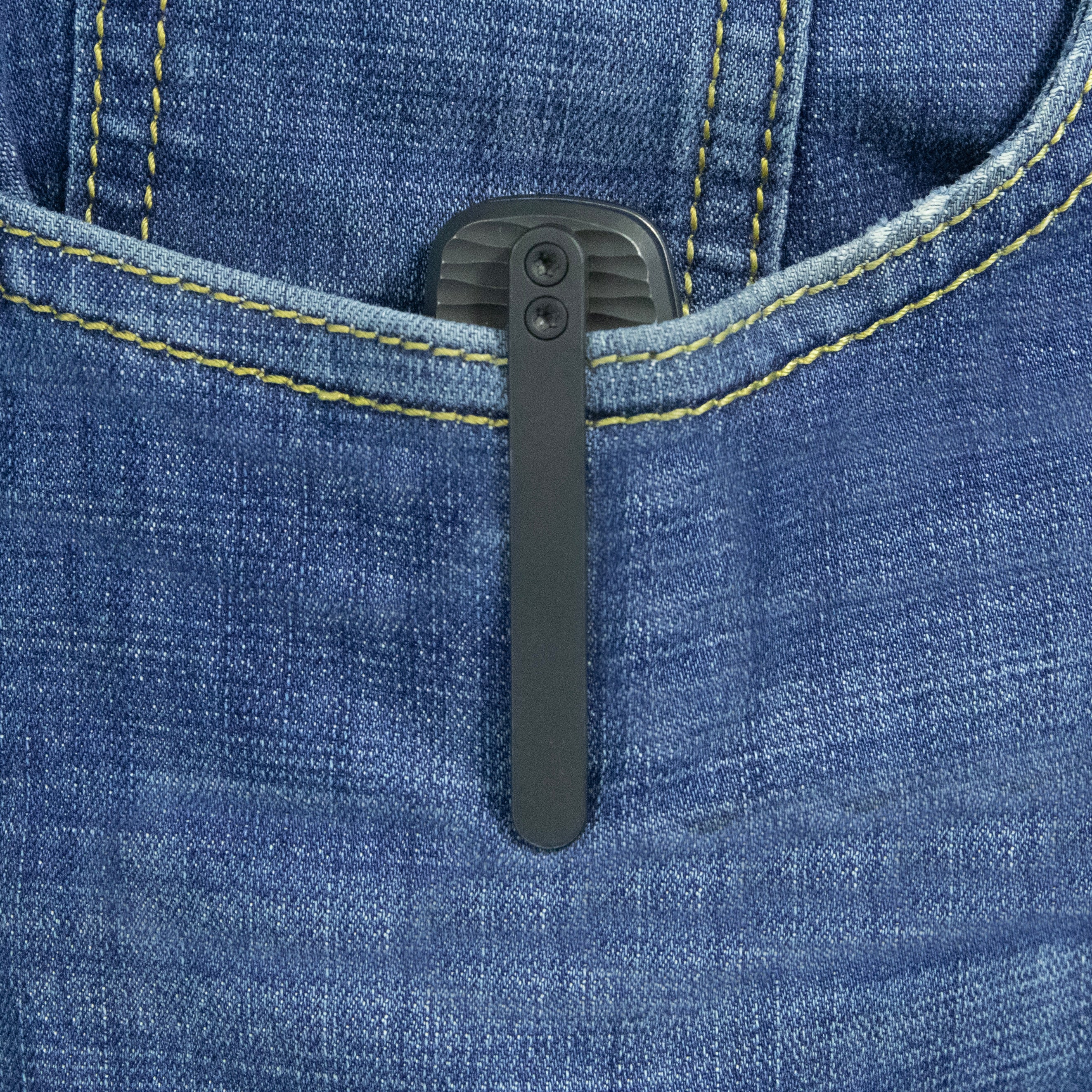 KB Bluff Crossbar Folding Knife Blackwash Titanium Handle 3.19" Blackwash M390 Blade KB383H