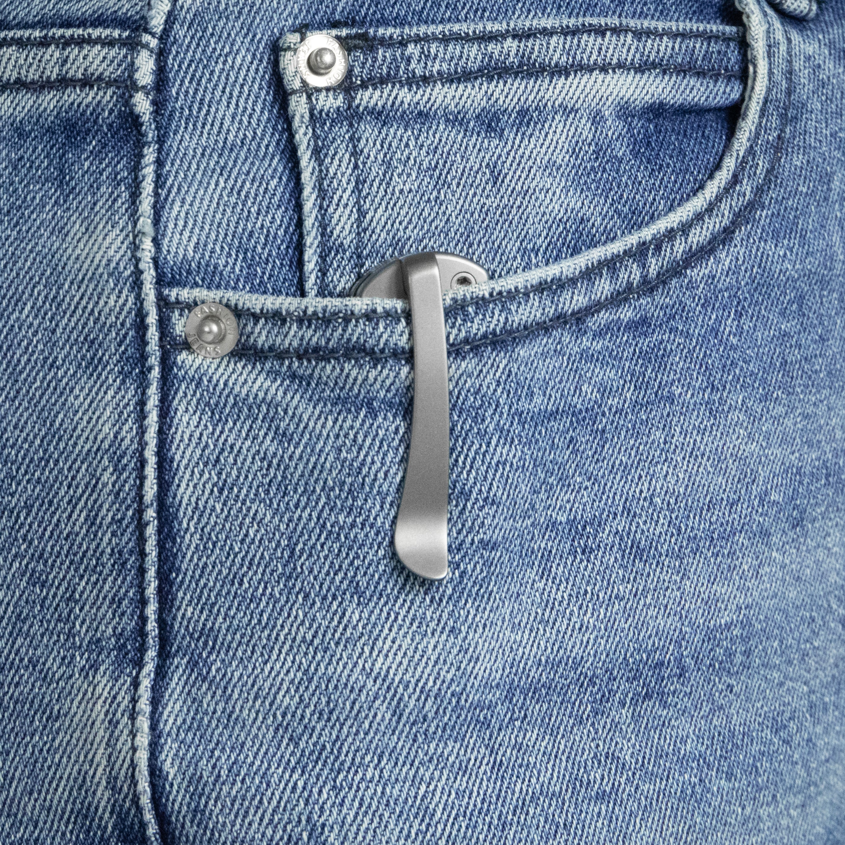 KB Common Thread Folding Knife Sand Blasting Titanium/Zircuti Inlays Handle 3.35'' Silver Bead Blasting M390 Blade KB377D