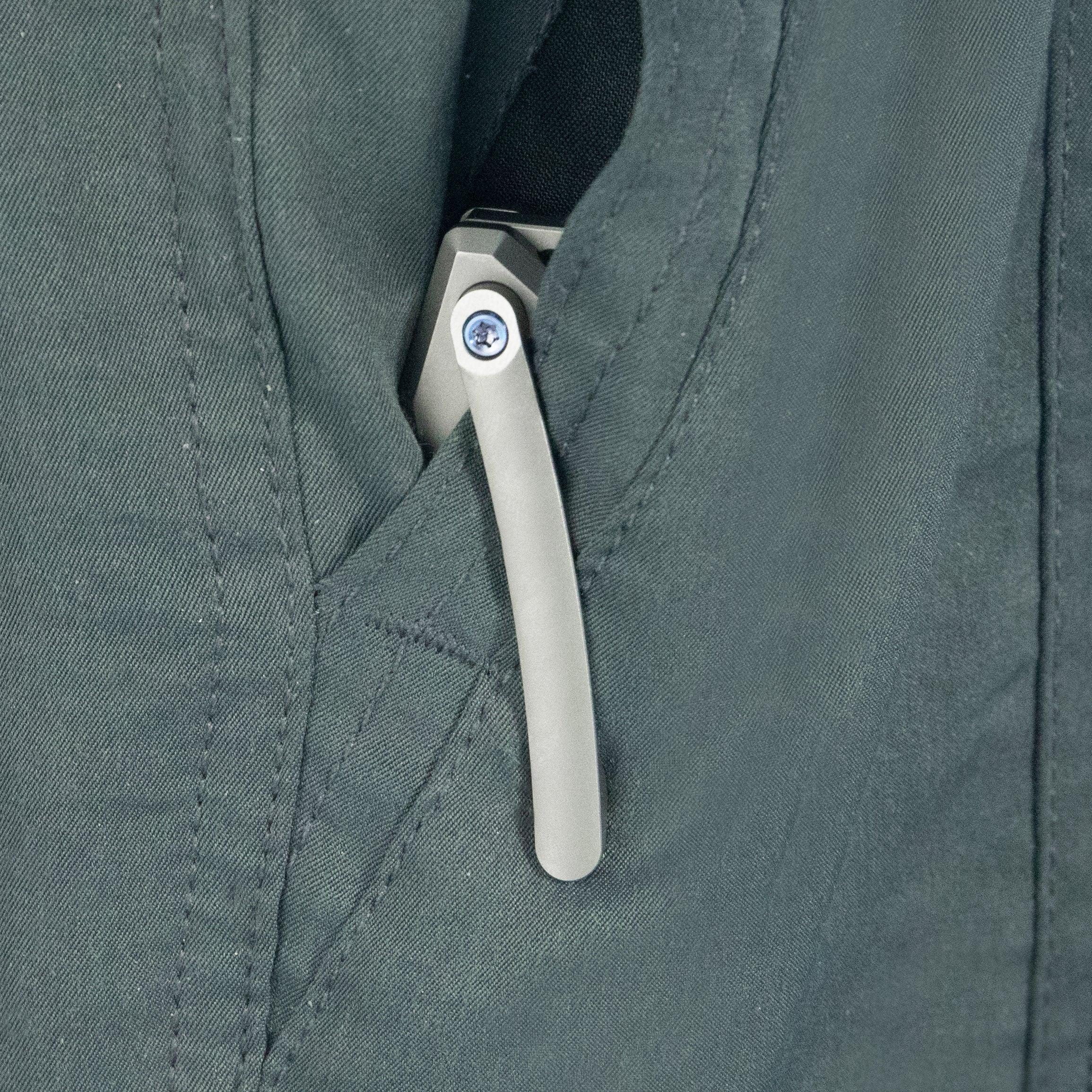 KB Coeus Outdoor Folding Knife Gray Titanium Handle 3.11" Beadblast S35VN Blade KB286A