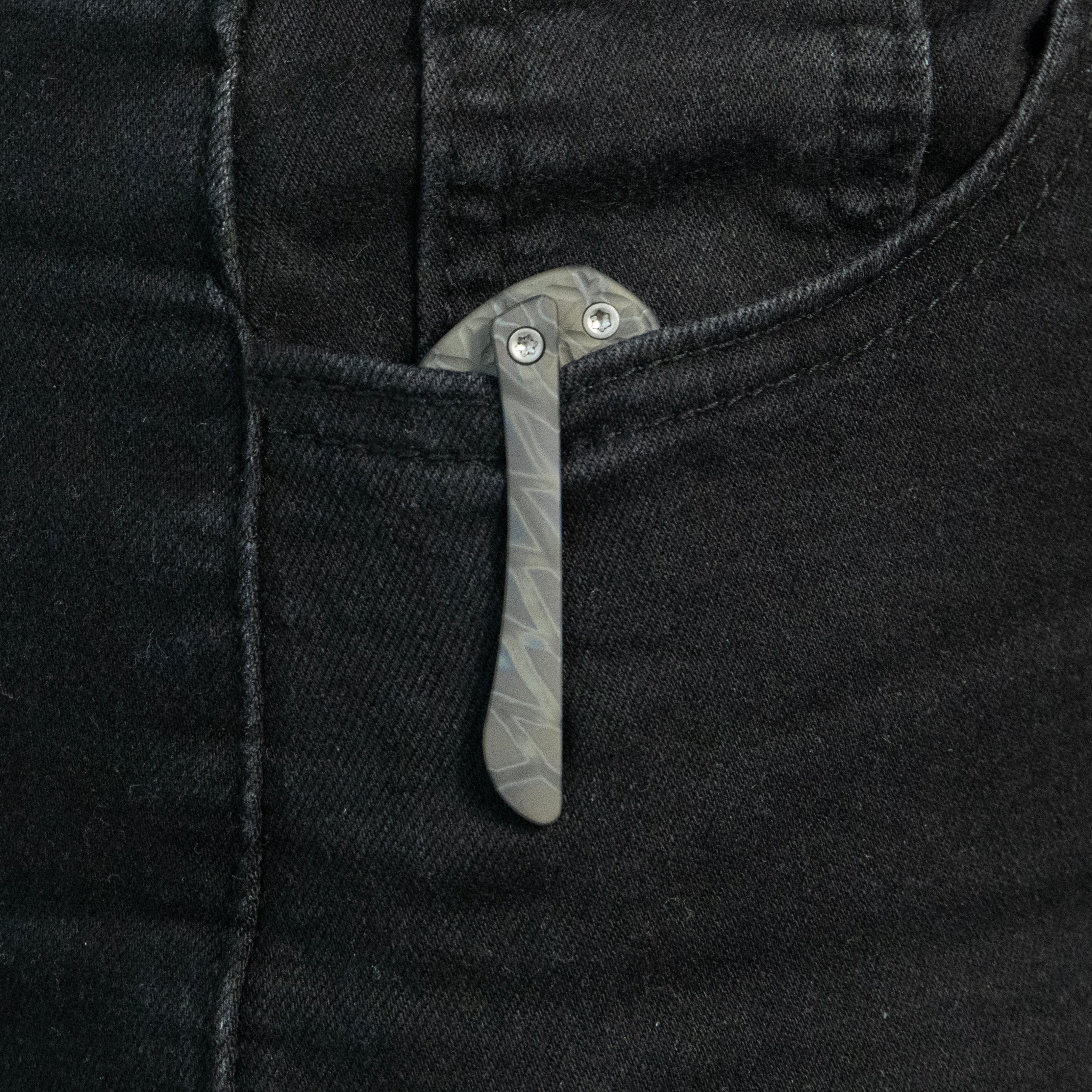 KB Socius Folding Knife Flame Titanium w/ Triangle Milling 3.46'' Beadblast S90V Blade KB300B