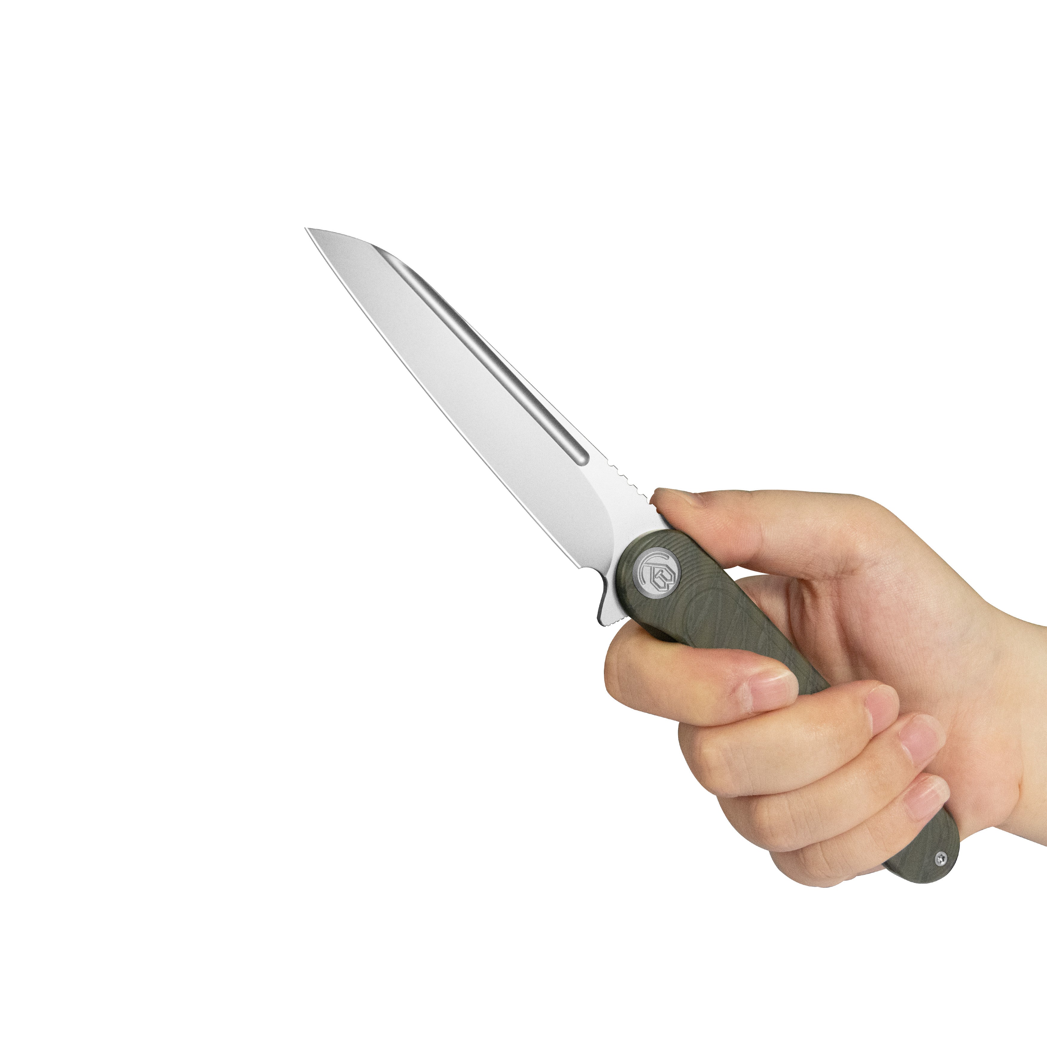 KB Dandy Frame Lock Gentlemans Pocket Folding Knife Flame Ti Handle 3.94" Beadblast S90V KB247L