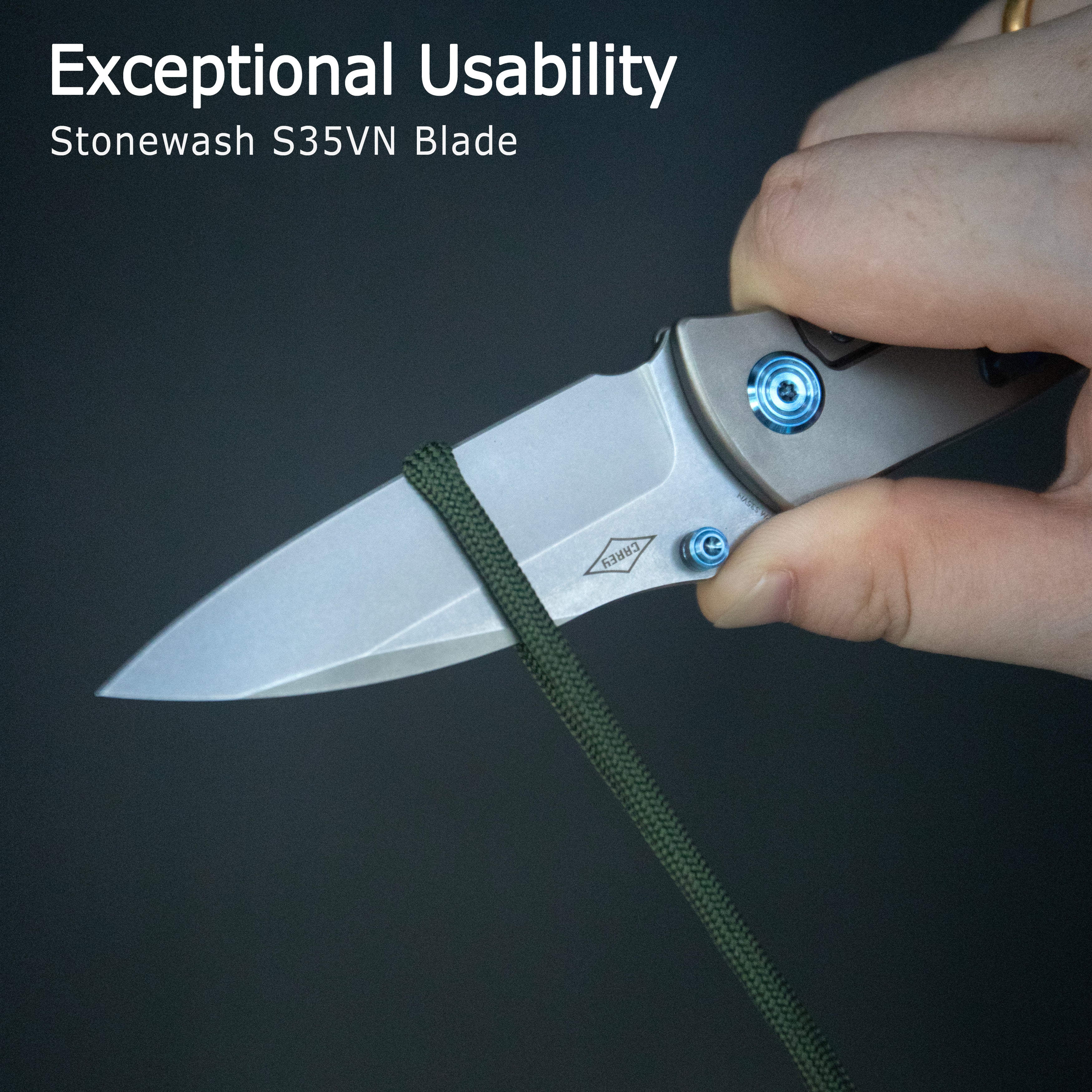 KB Vertigo Folding Knife Gray Ti w/Timascus Inlays Handle 3.11" Stonewash S35VN Blade KB258D