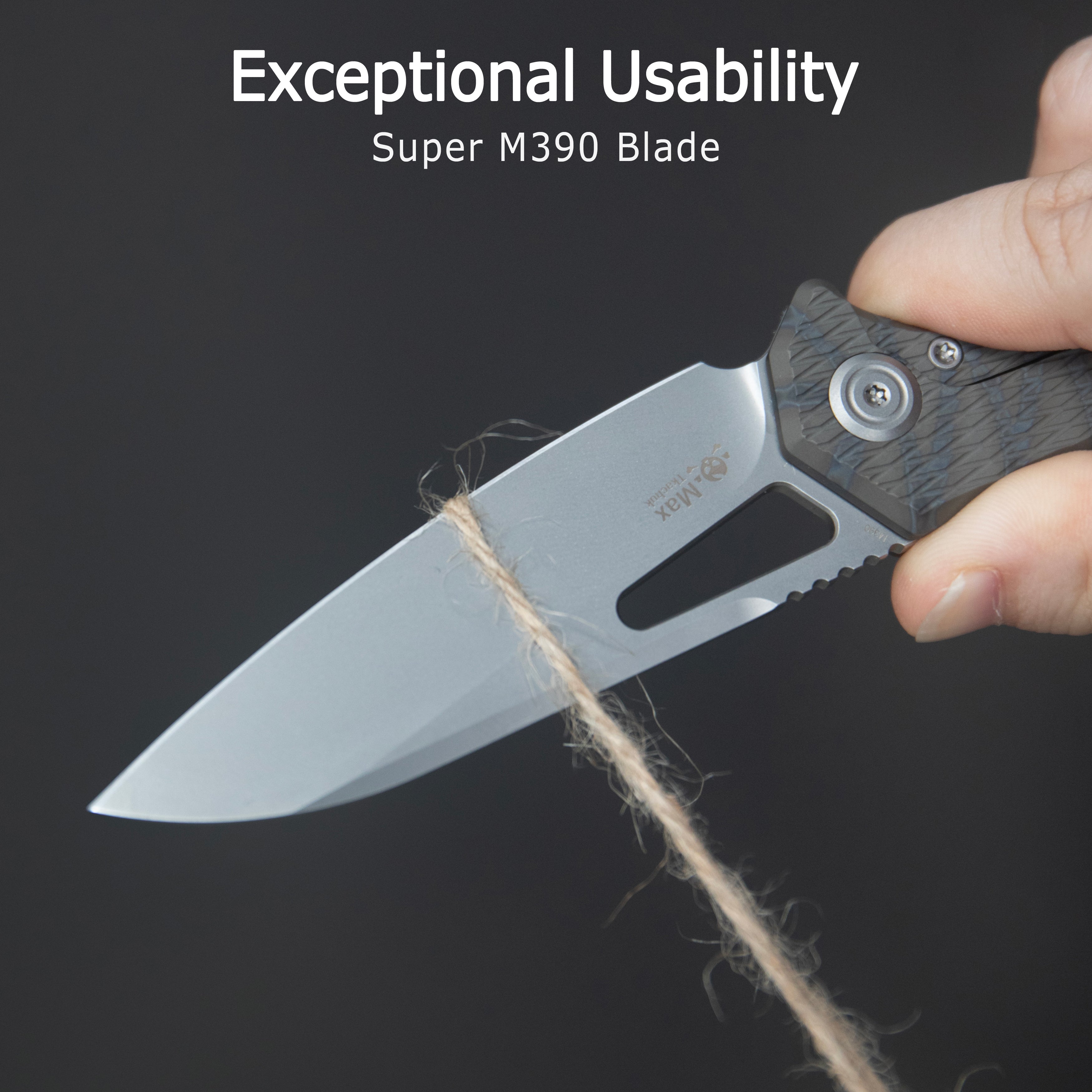 KB Vagrant Folding Knife Sandblast Titanium Handle 3.15" Sandblast M390 Blade KB284J