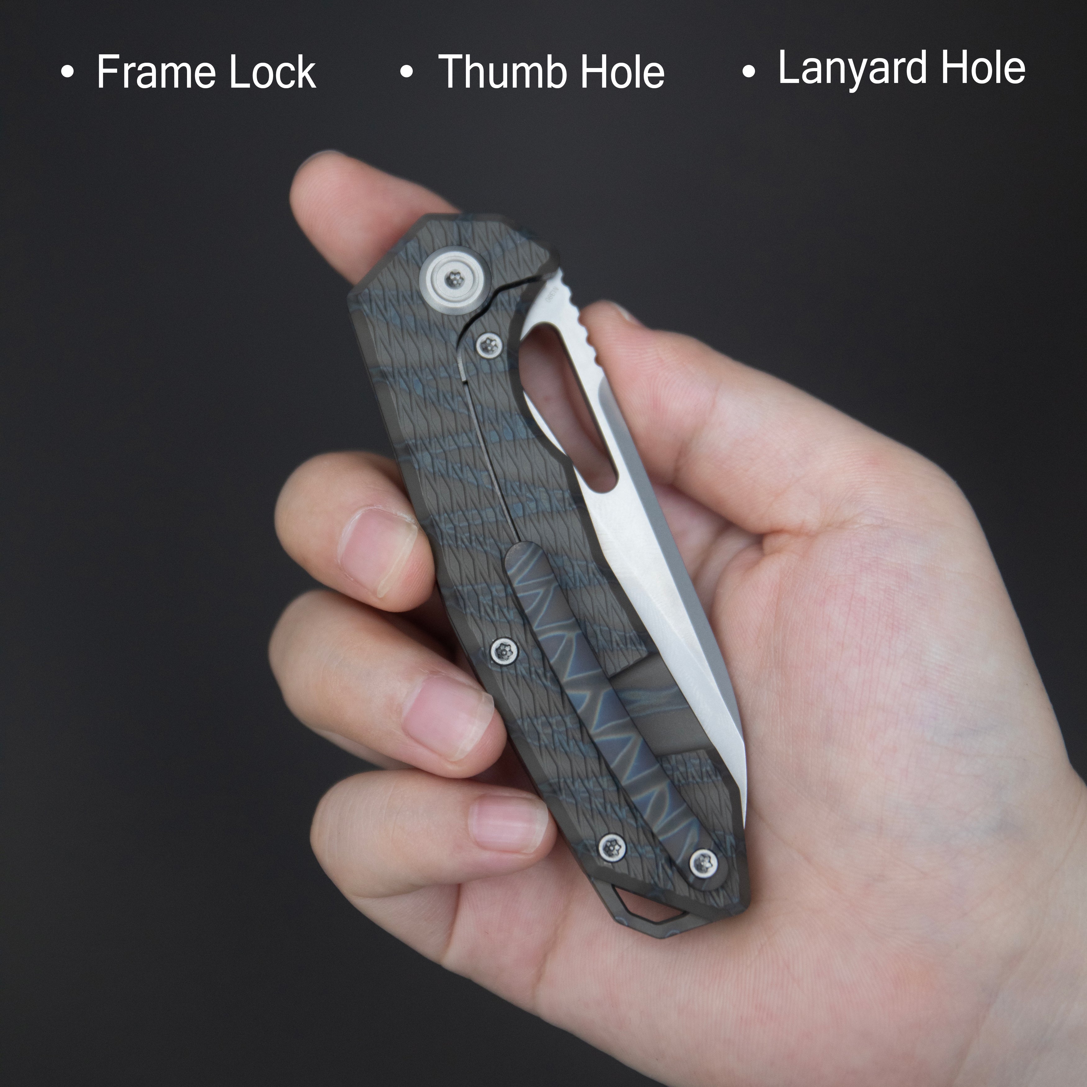 KB Vagrant Folding Knife Sandblast Titanium Handle 3.15" Sandblast M390 Blade KB284J