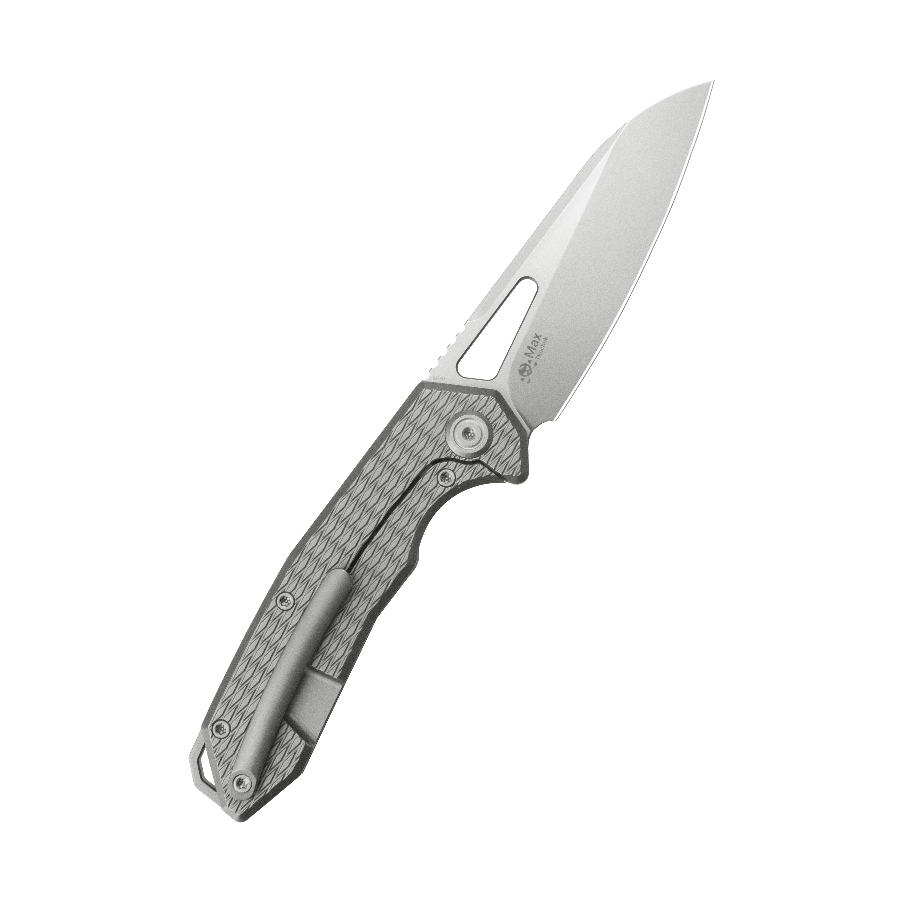 KB Vagrant Folding Knife Sandblast Titanium Handle 3.15" Sandblast M390 Blade KB284J
