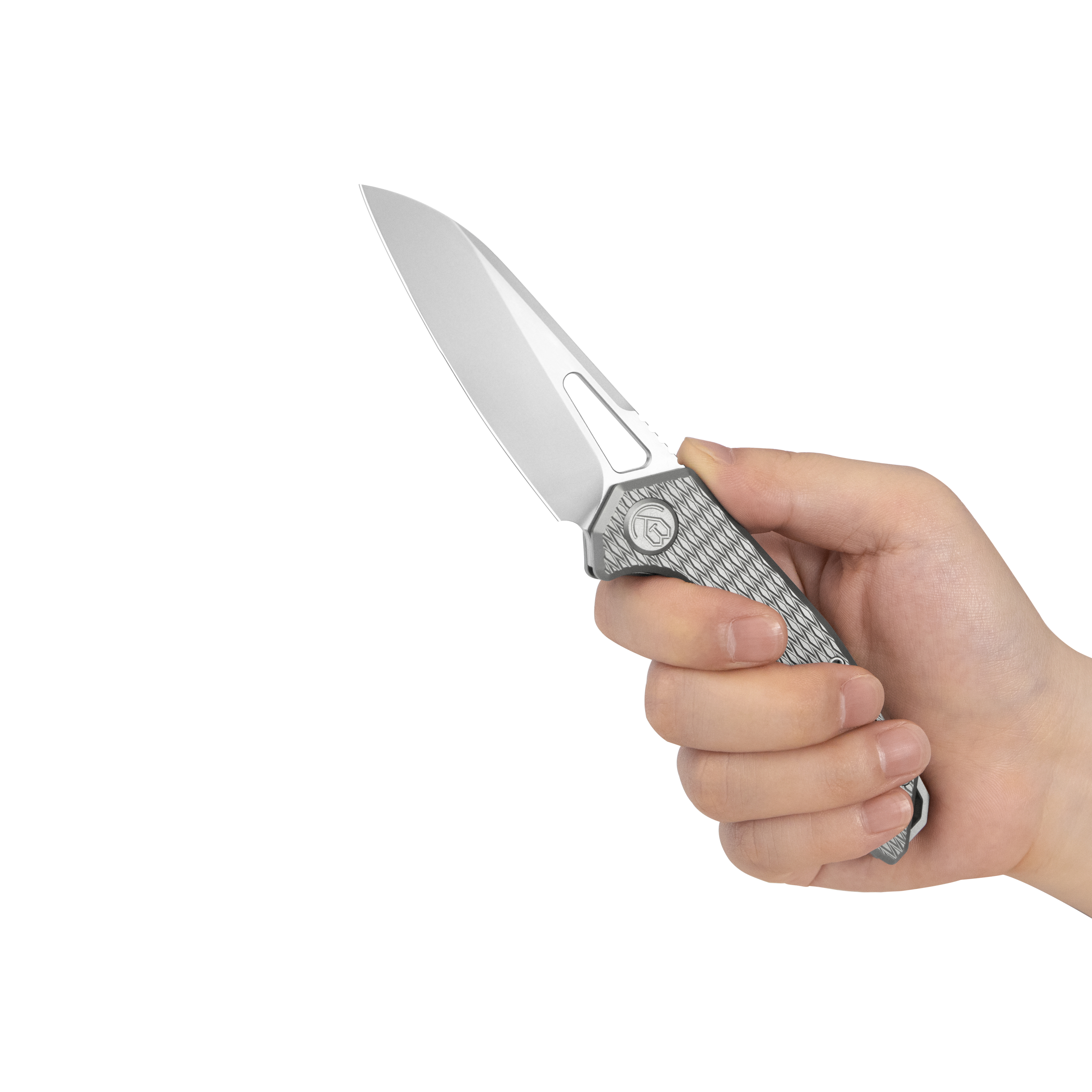 KB Vagrant Folding Knife Sandblast Titanium Handle 3.15" Sandblast M390 Blade KB284J