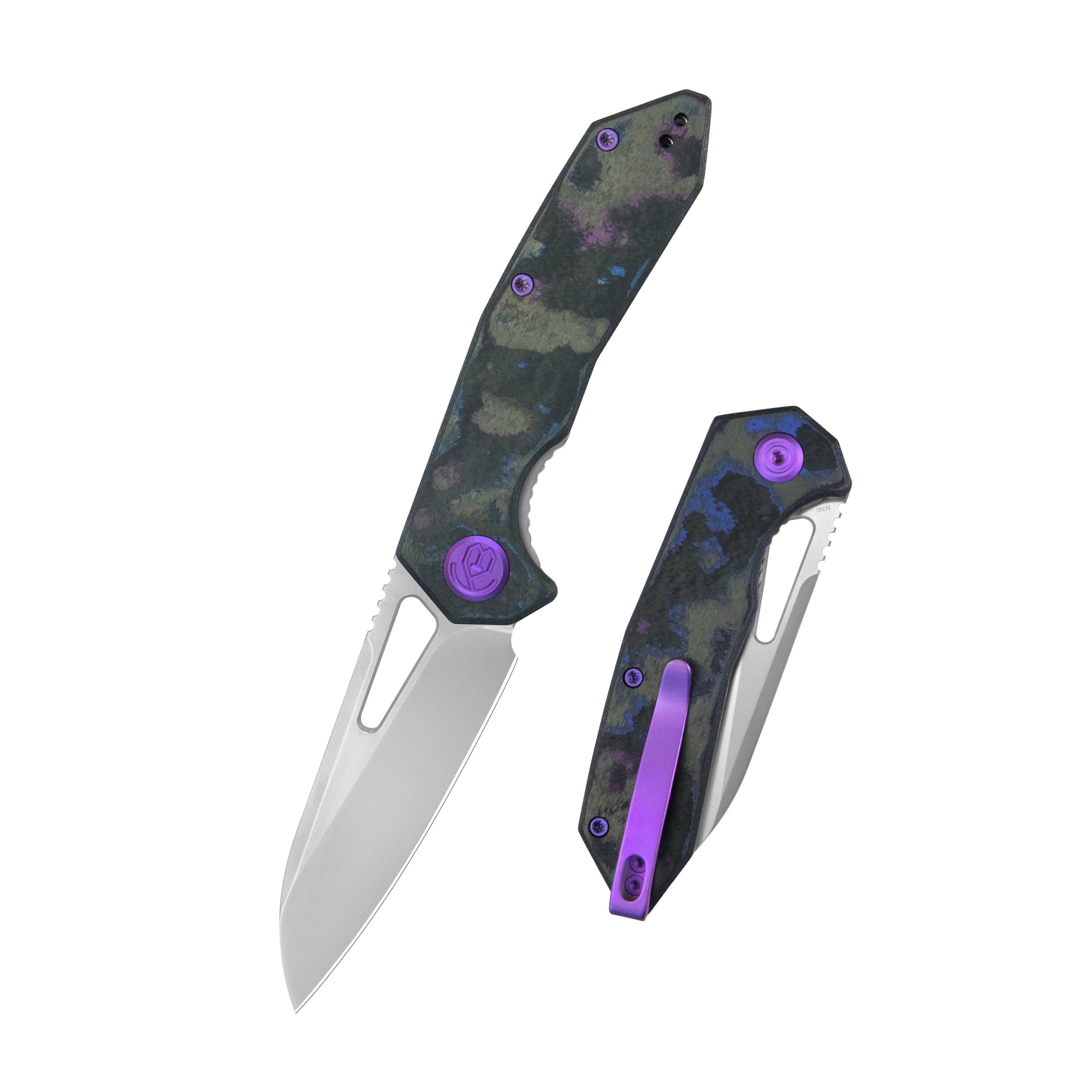KB Vagrant Folding Knife Damtanium Camo Carbon Handle 3.15