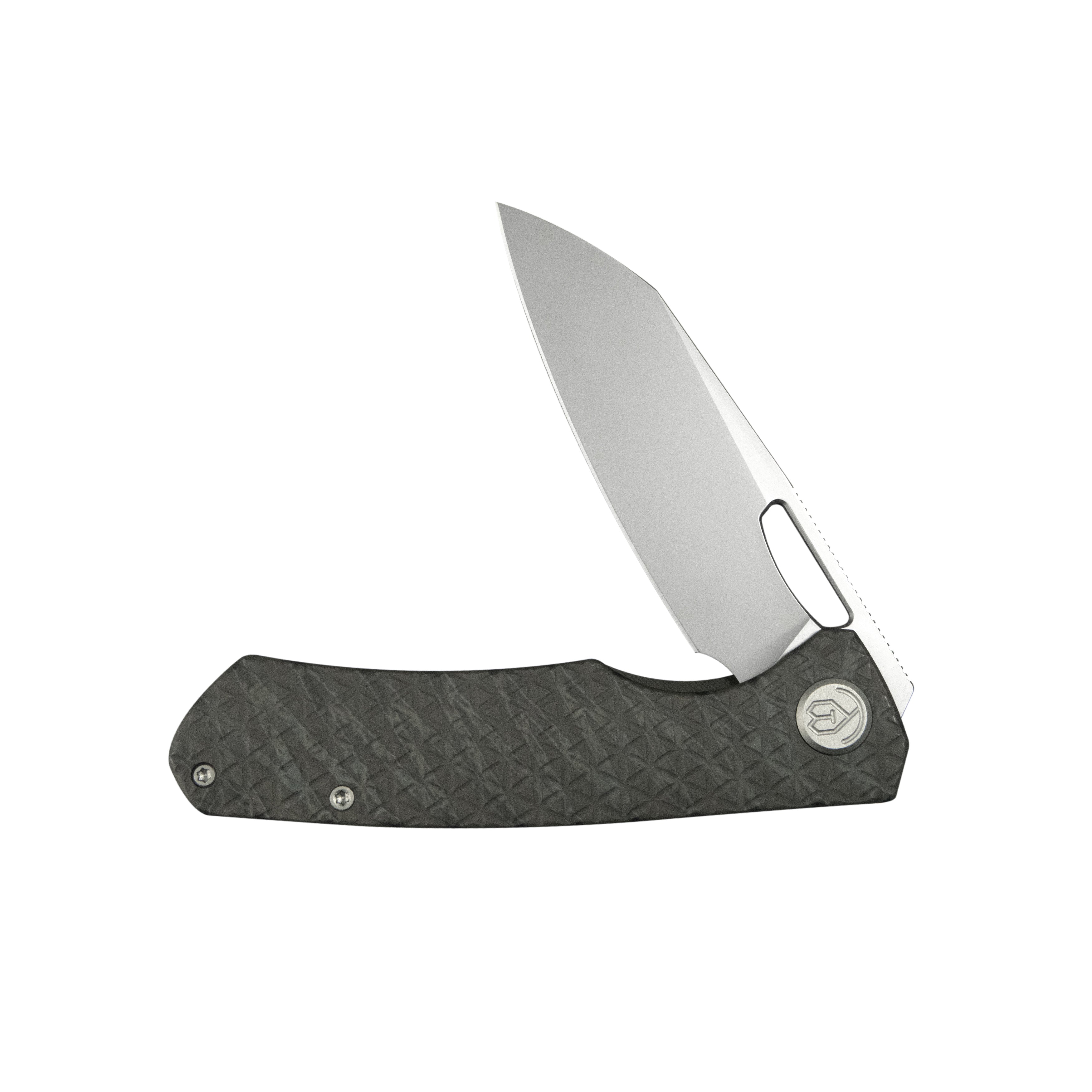 KB Socius Folding Knife Flame Titanium w/ Triangle Milling 3.46'' Beadblast S90V Blade KB300B