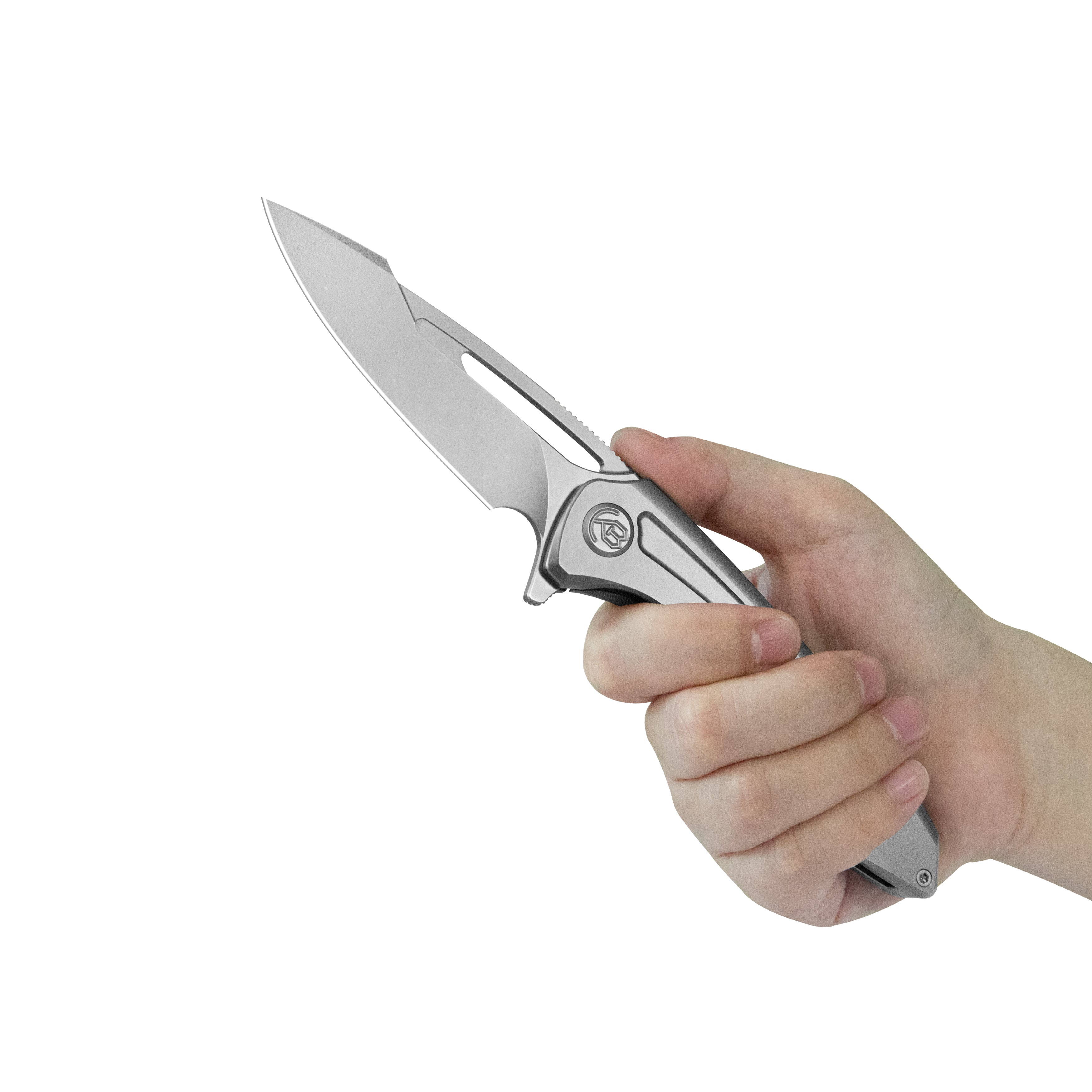 KB Merced Pocket Folding Knife Gray Titanium Handle 3.46'' Beadblast M390 KB352A