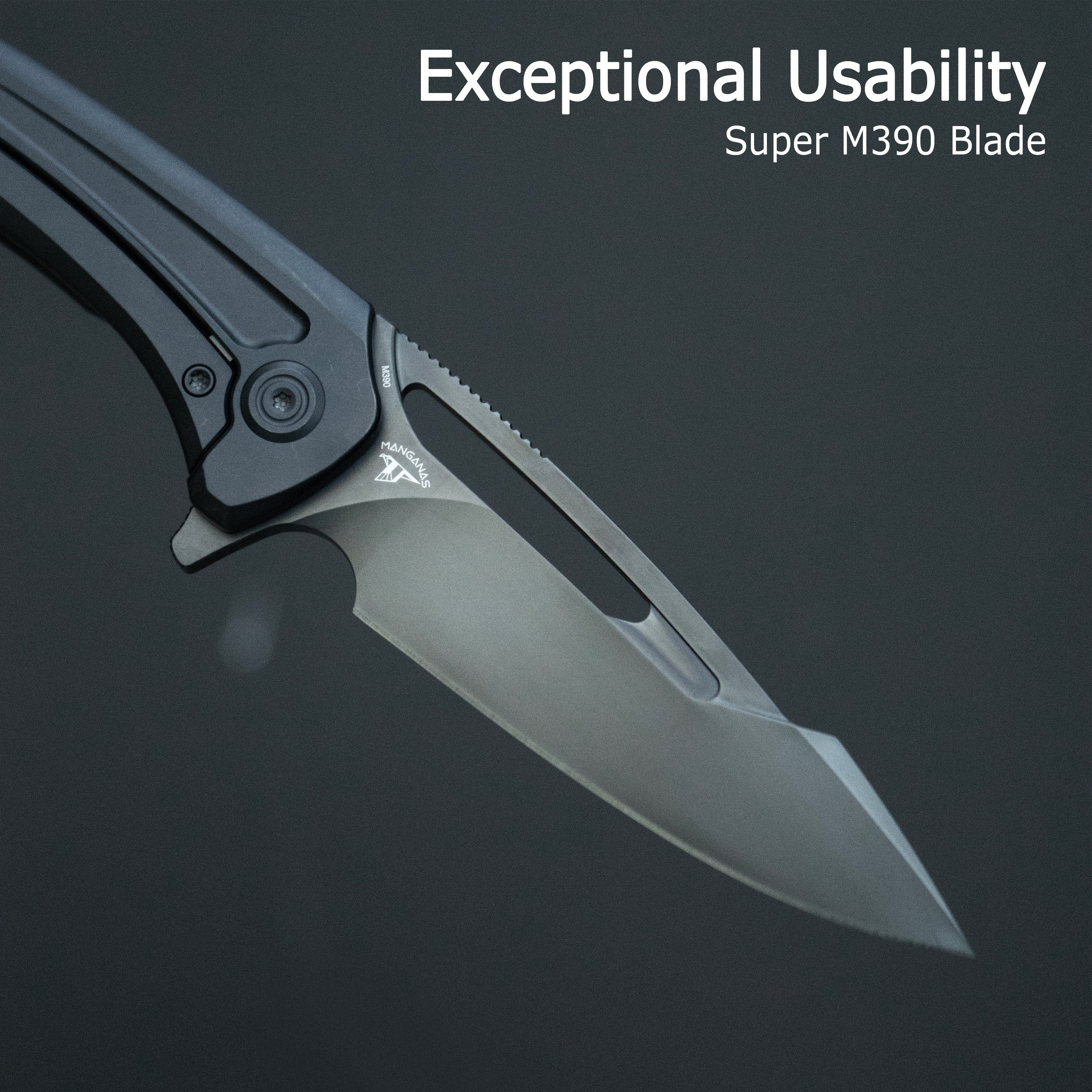 KB Merced Pocket Folding Knife Flame Ano Titanium Handle 3.46'' Beadblast M390 KB352B