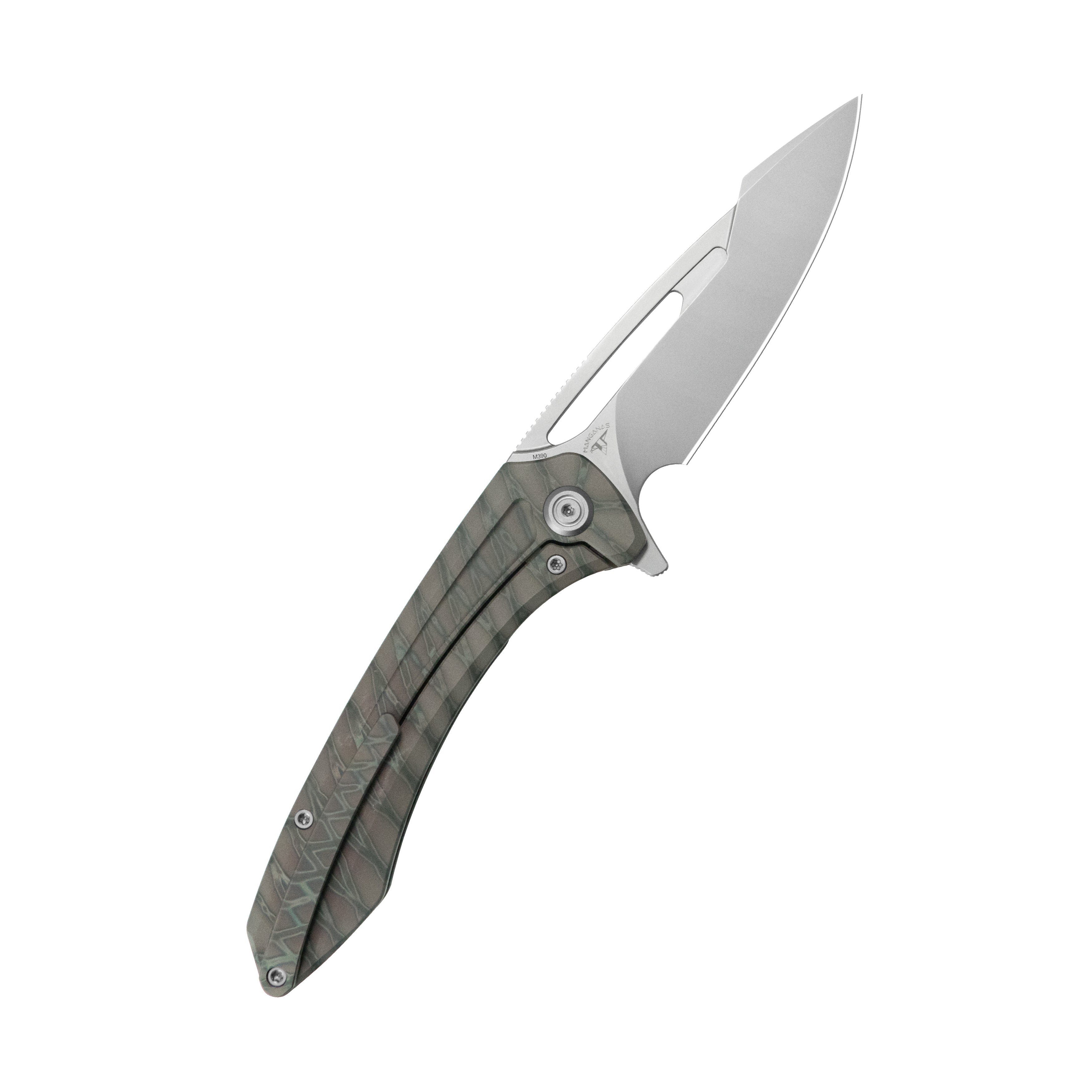 KB Merced Pocket Folding Knife Flame Ano Titanium Handle 3.46'' Beadblast M390 KB352B