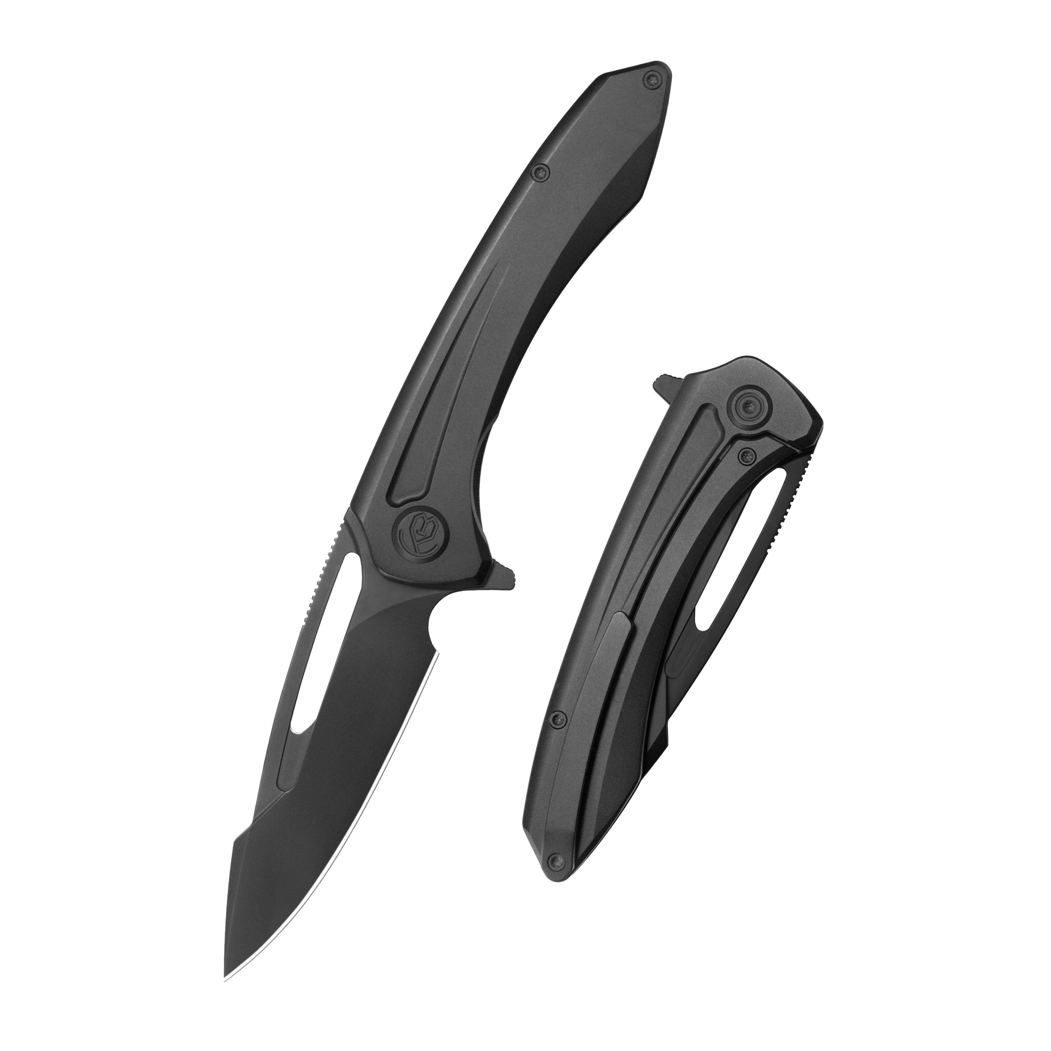 KB Merced Pocket Folding Knife Black PVD Titanium Handle 3.46'' DLC M390 KB352C