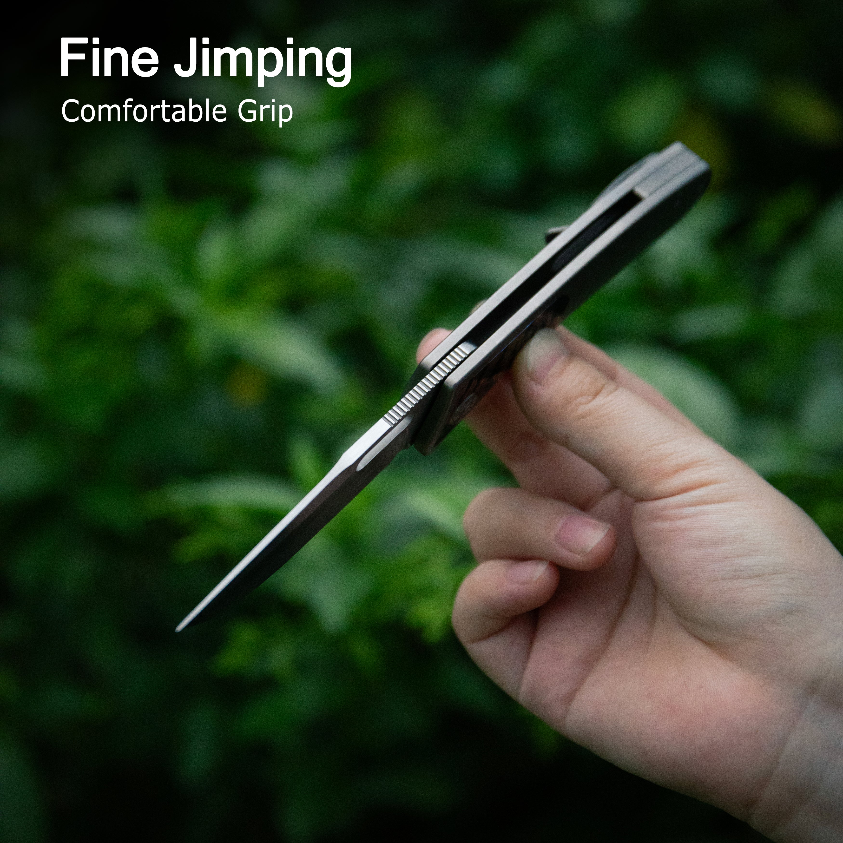 KB Common Thread Folding Knife Sandblasting Titanium/G10 inlays Handle 3.35'' Silver Bead Blasting M390 Blade KB377A