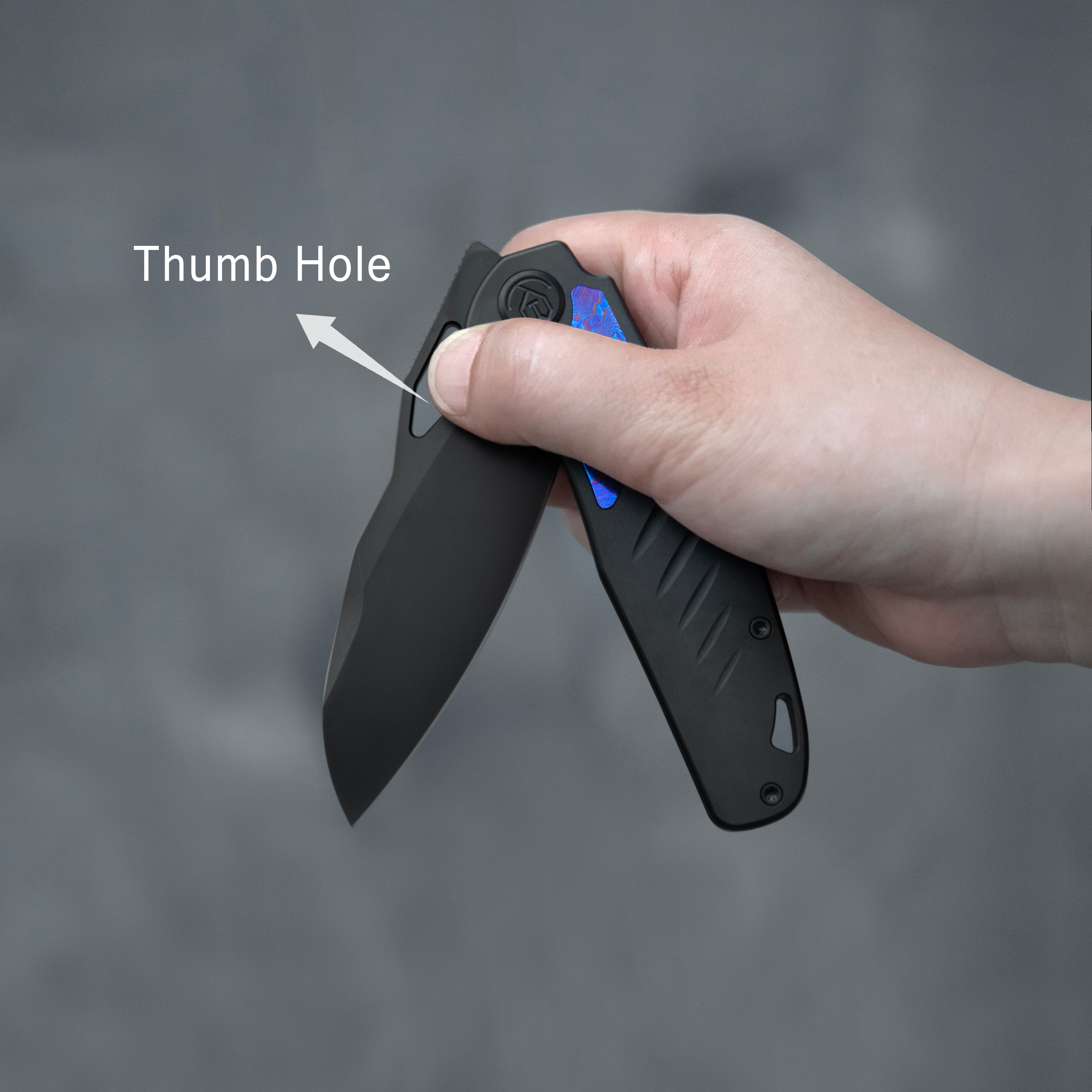 KB Sudden Frame Lock Pocket Folding Knife Sandblast Titanium w/ Timascus Inlays 3.46'' Beadblast 20CV Blade KB385A