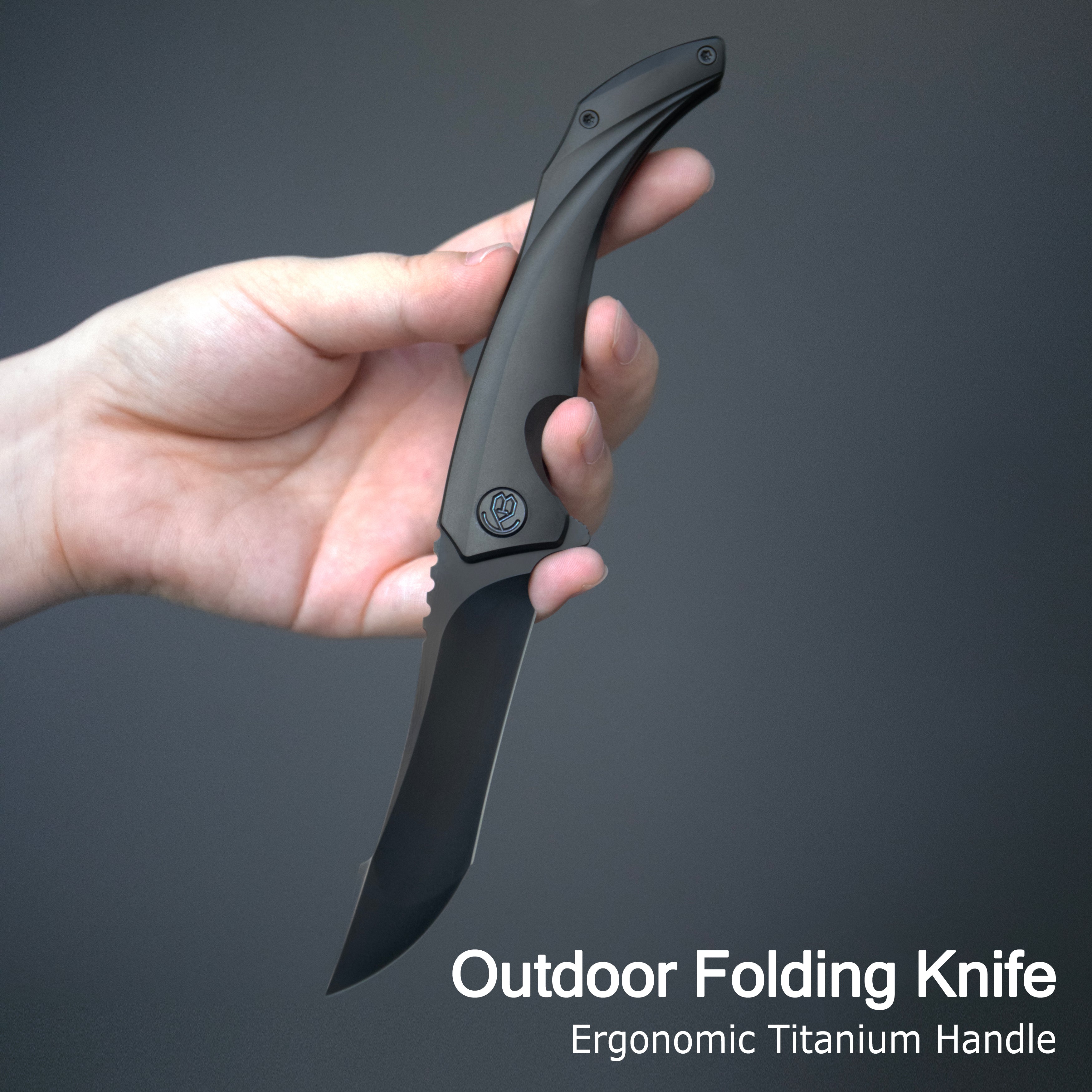 KB Cyrus Folding Knife Regular DLC Titanium Handle 3.46'' Regular DLC M390 Blade KB387C